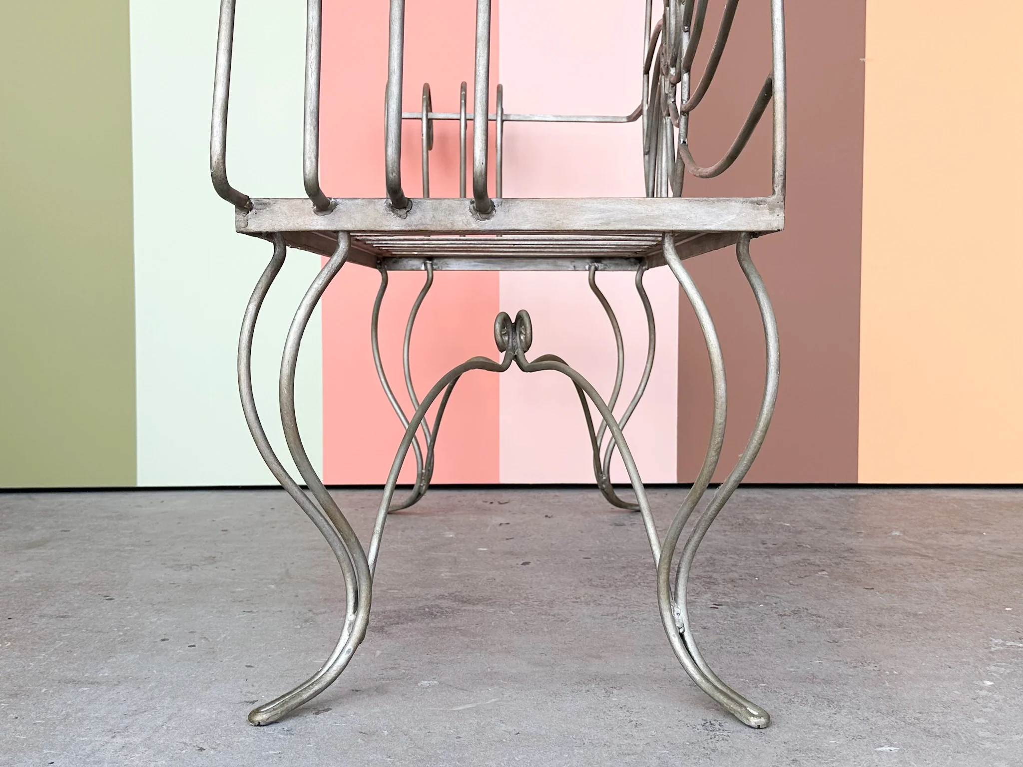 Shell Chic Wrought Iron Bench - Image 7