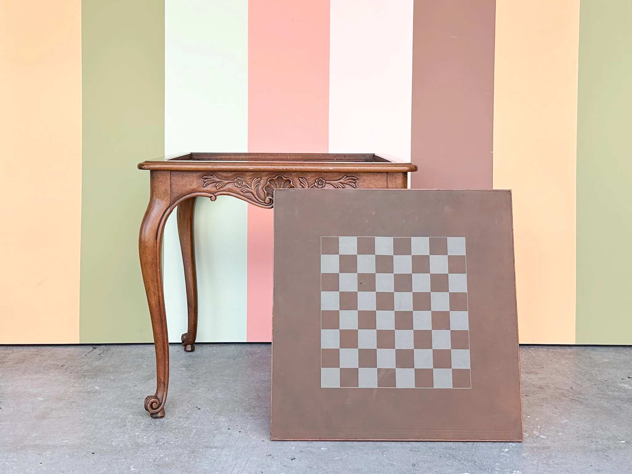 Drexel Shell Motif Wood Game Table - Image 12