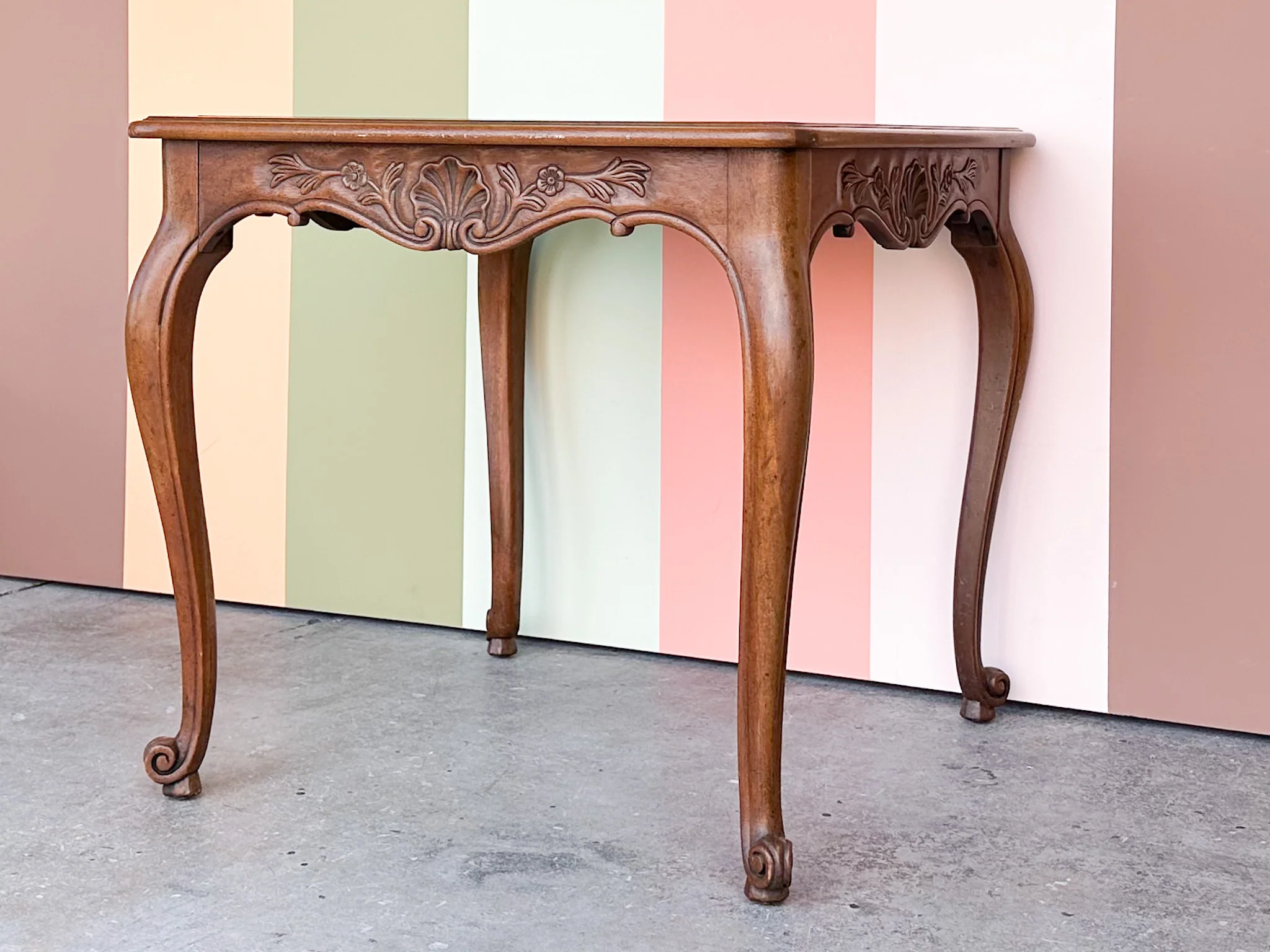 Drexel Shell Motif Wood Game Table - Image 2