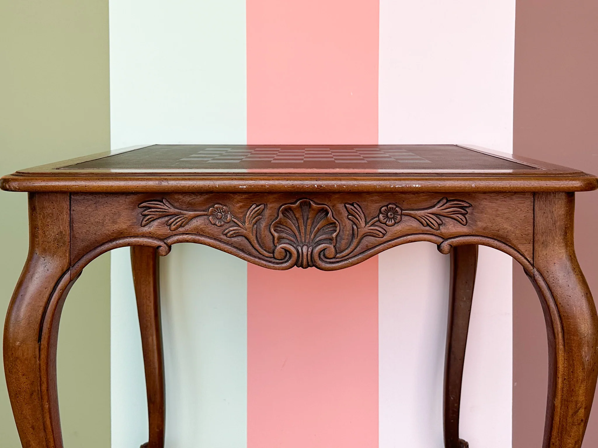 Drexel Shell Motif Wood Game Table - Image 3