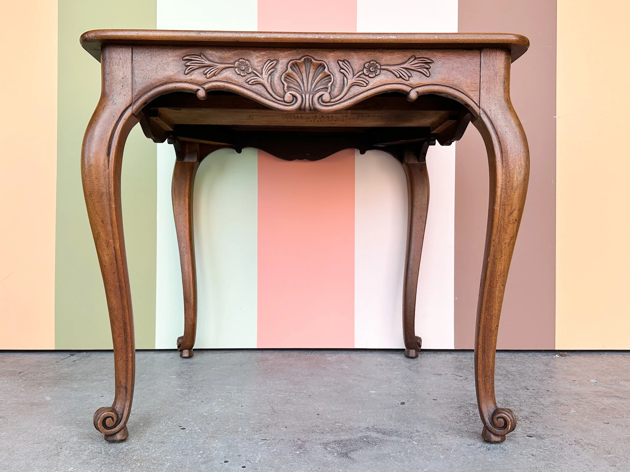 Drexel Shell Motif Wood Game Table - Image 8
