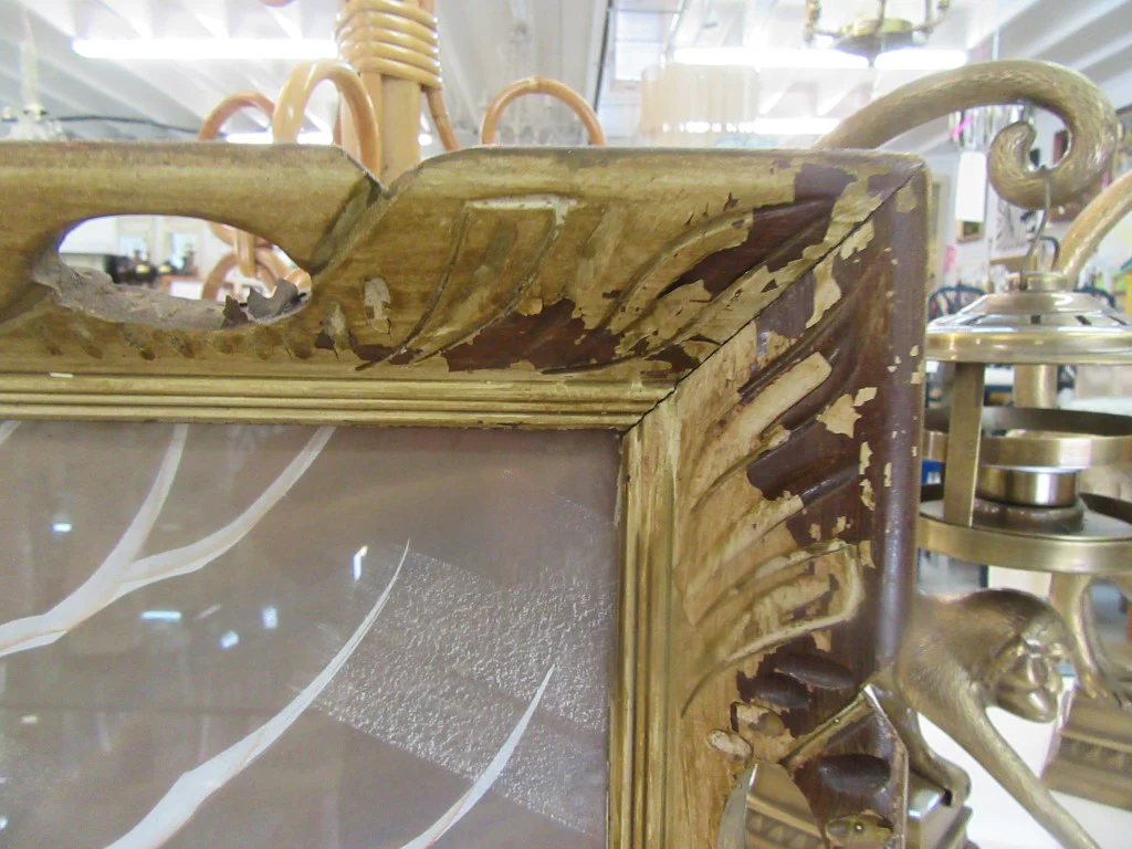 Signed Old Florida Painting in Carved Wood Frame - Image 3