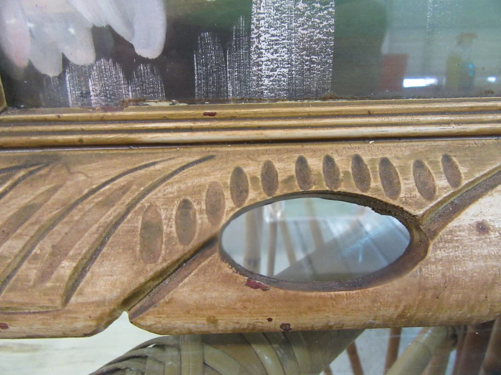 Signed Old Florida Painting in Carved Wood Frame - Image 4