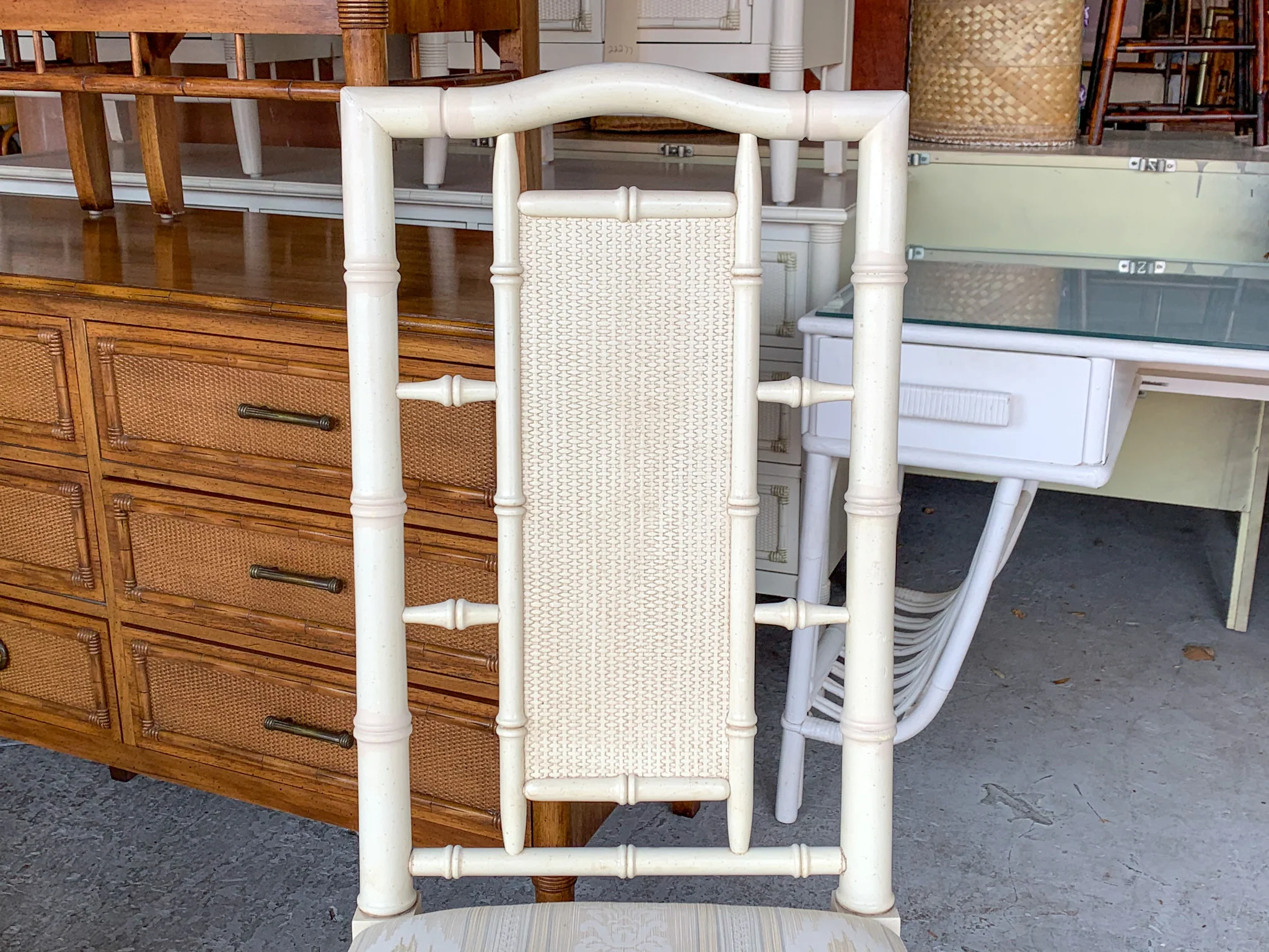 Six Palm Beach Faux Bamboo Dining Chairs - Image 3