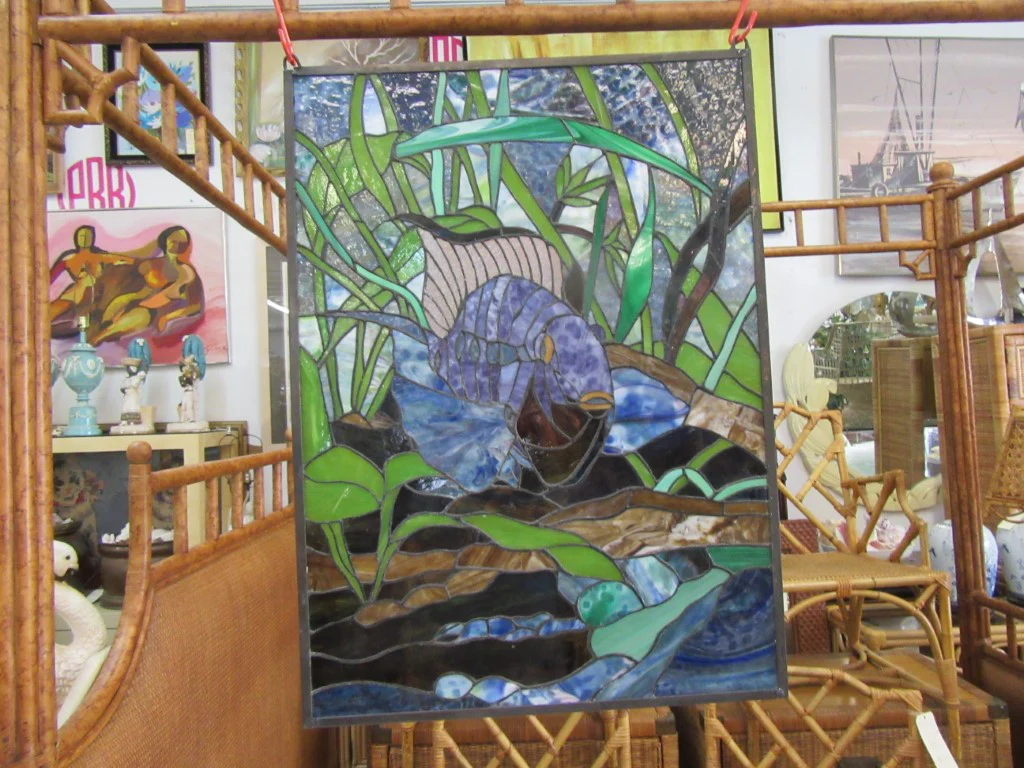 Slag Stained Glass Fish Window - Image 2