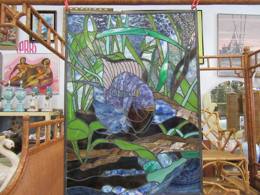 Slag Stained Glass Fish Window - Image 3