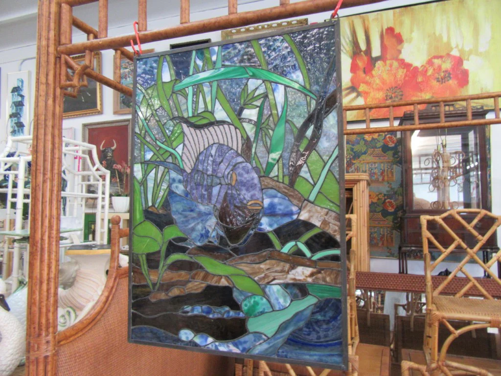 Slag Stained Glass Fish Window - Image 4