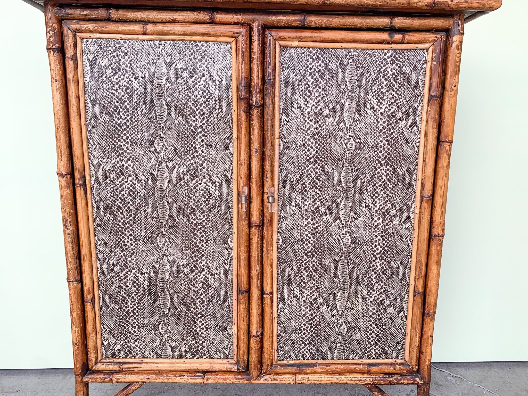 Snakeskin Burnt Bamboo Cabinet - Image 3