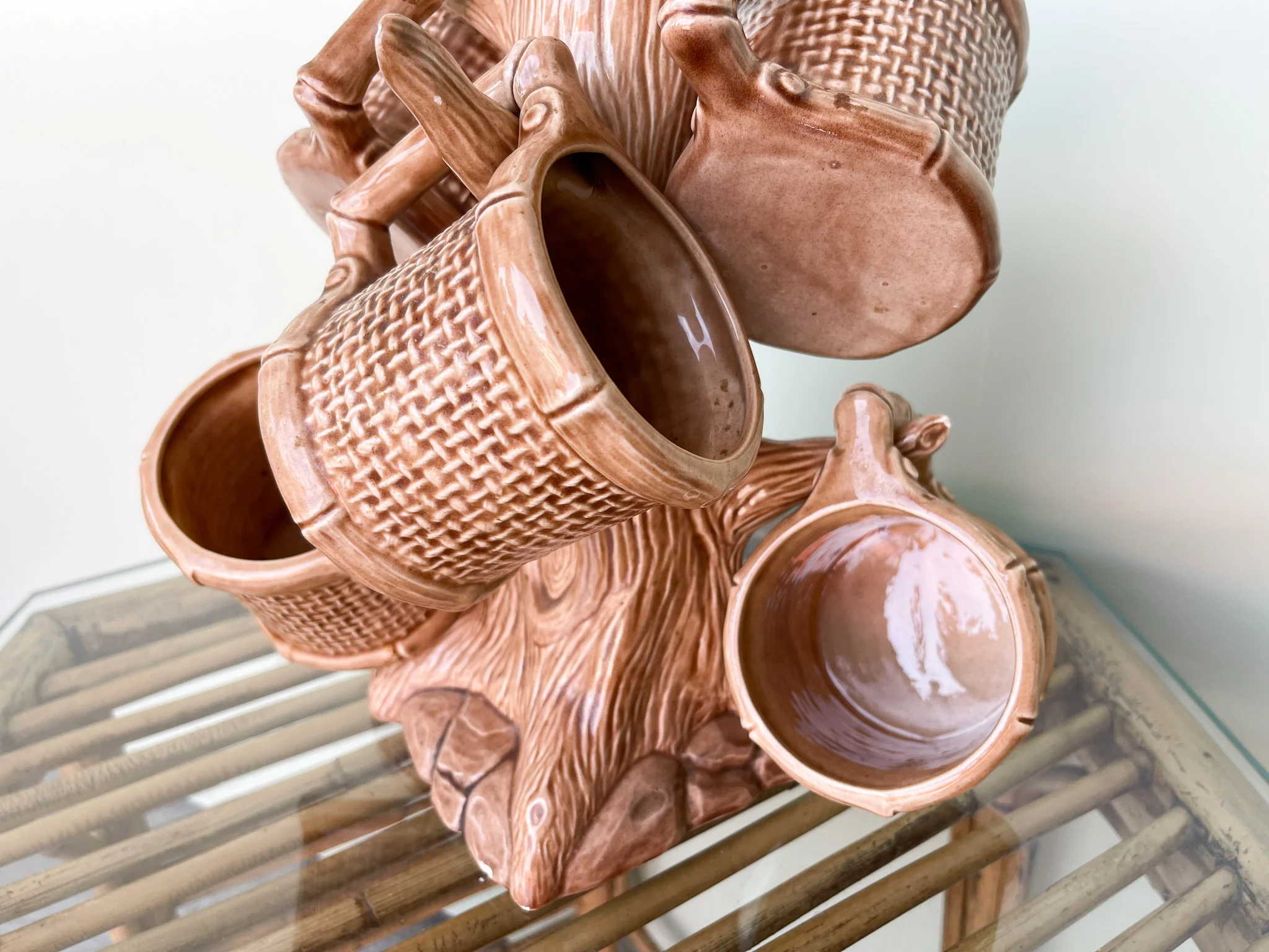 So 70’s Faux Bamboo Coffee Mug Tree - Image 3