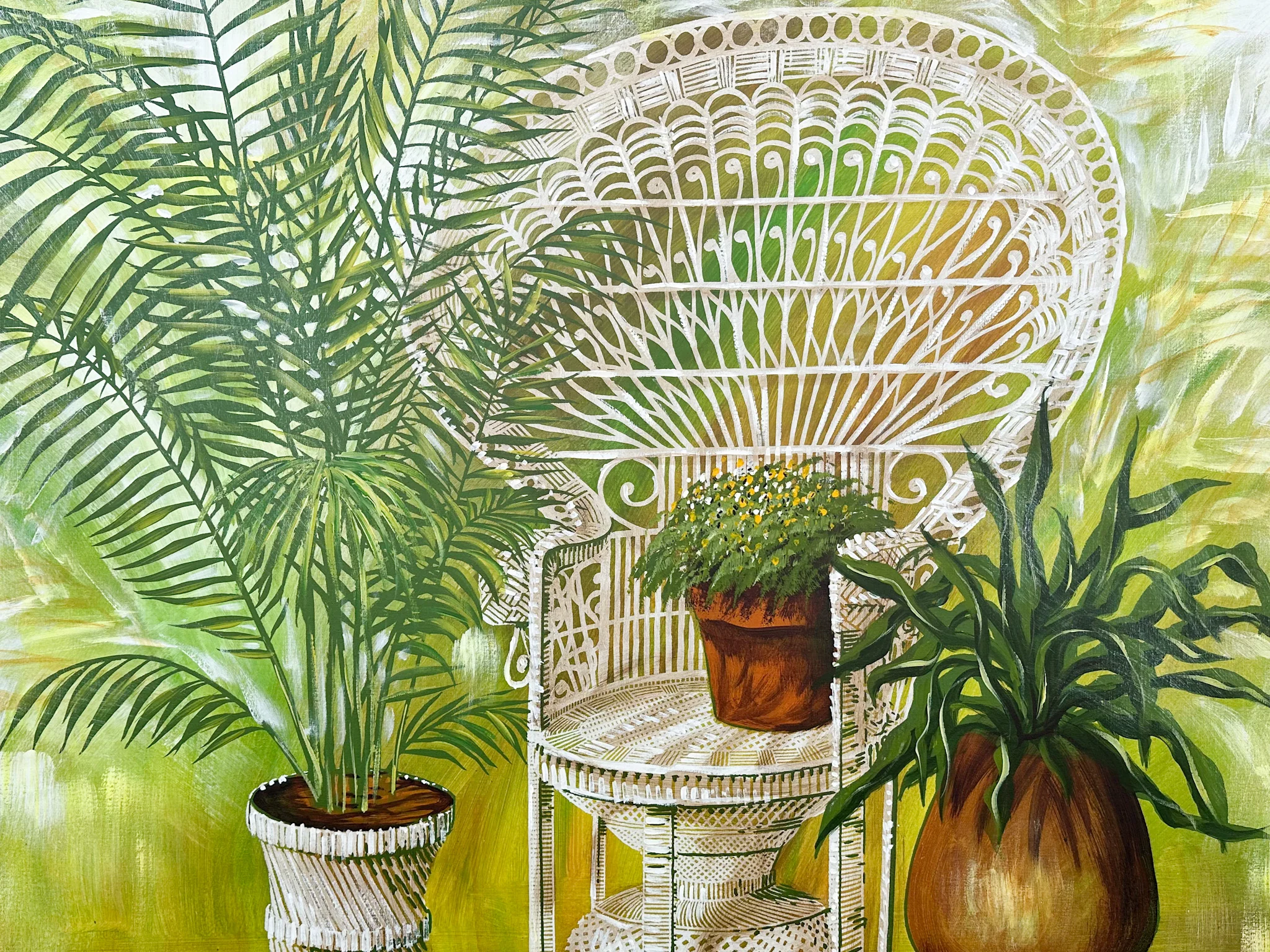 So 70s Peacock Chair Original Art - Image 4