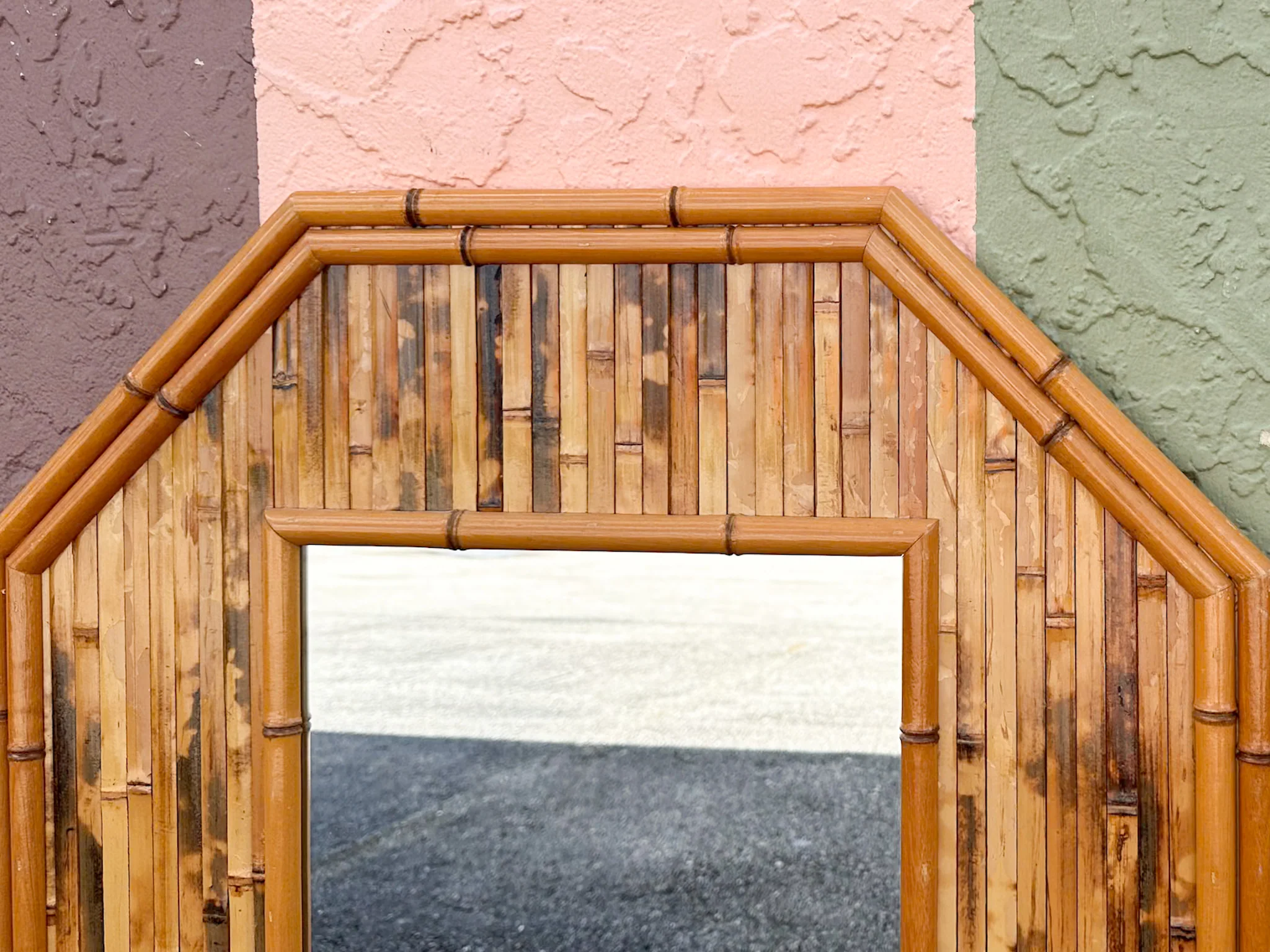 Split Bamboo Octagon Mirror - Image 4