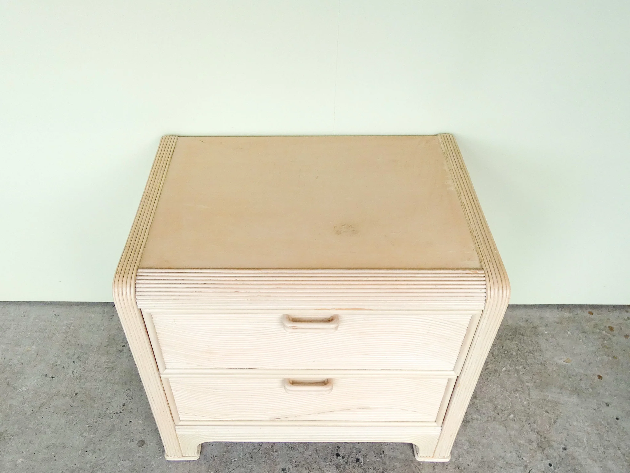 Split Reed Wave Rattan Nightstand - Image 3