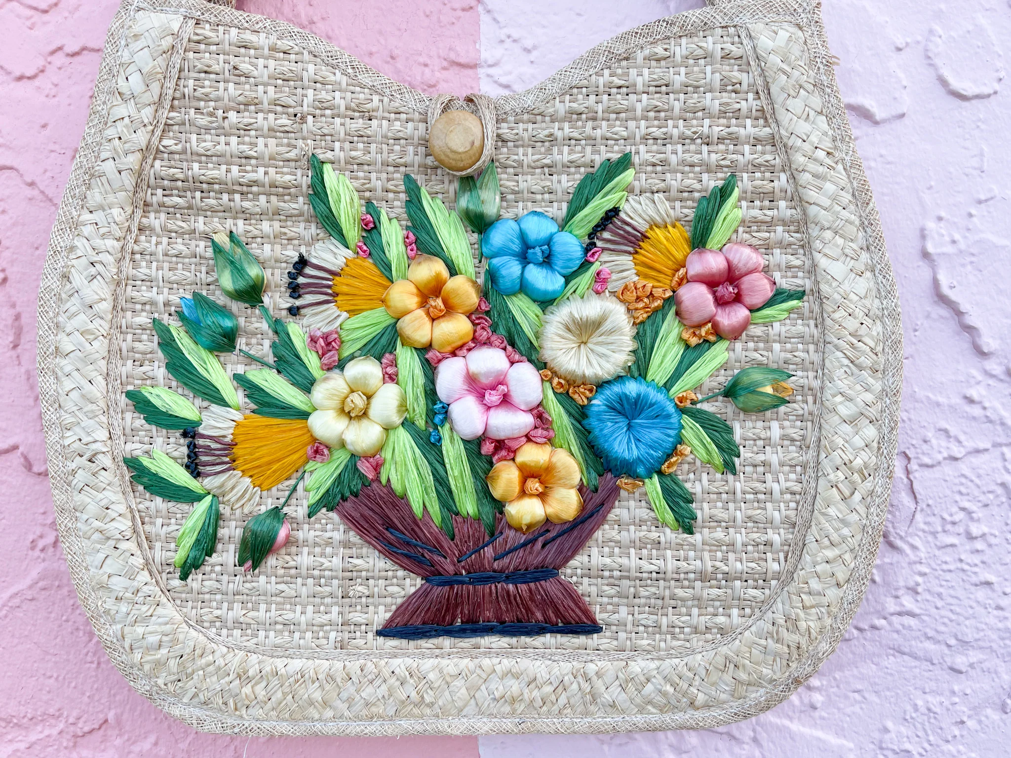 Spring Bouquet Woven Hand Bag - Image 3