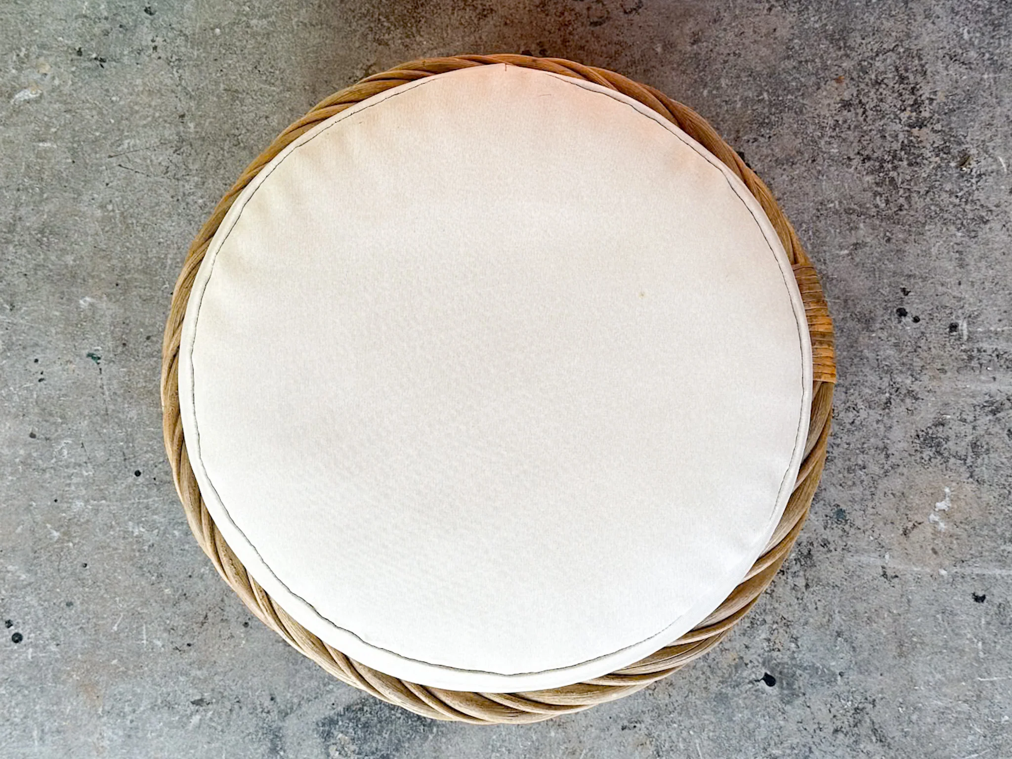 Stacked Rattan Ottoman - Image 2