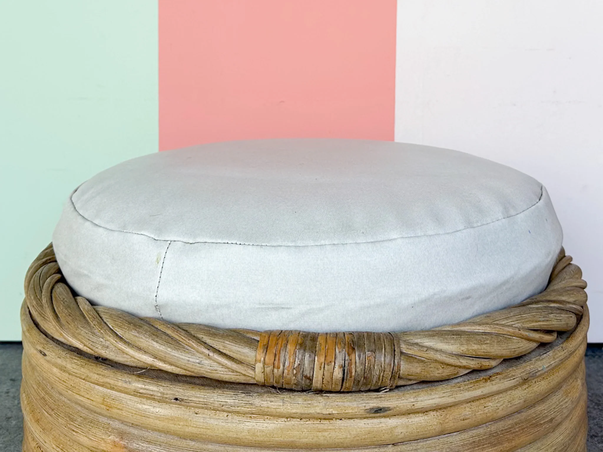 Stacked Rattan Ottoman - Image 4