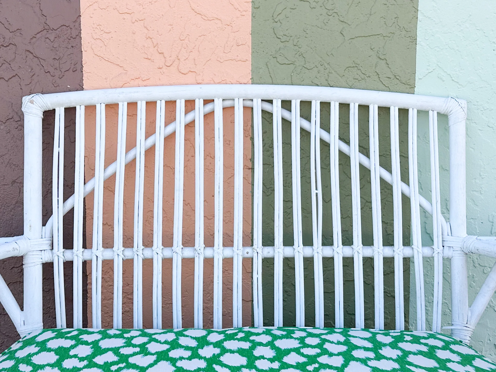 Stick Wicker Painted Loveseat - Image 10