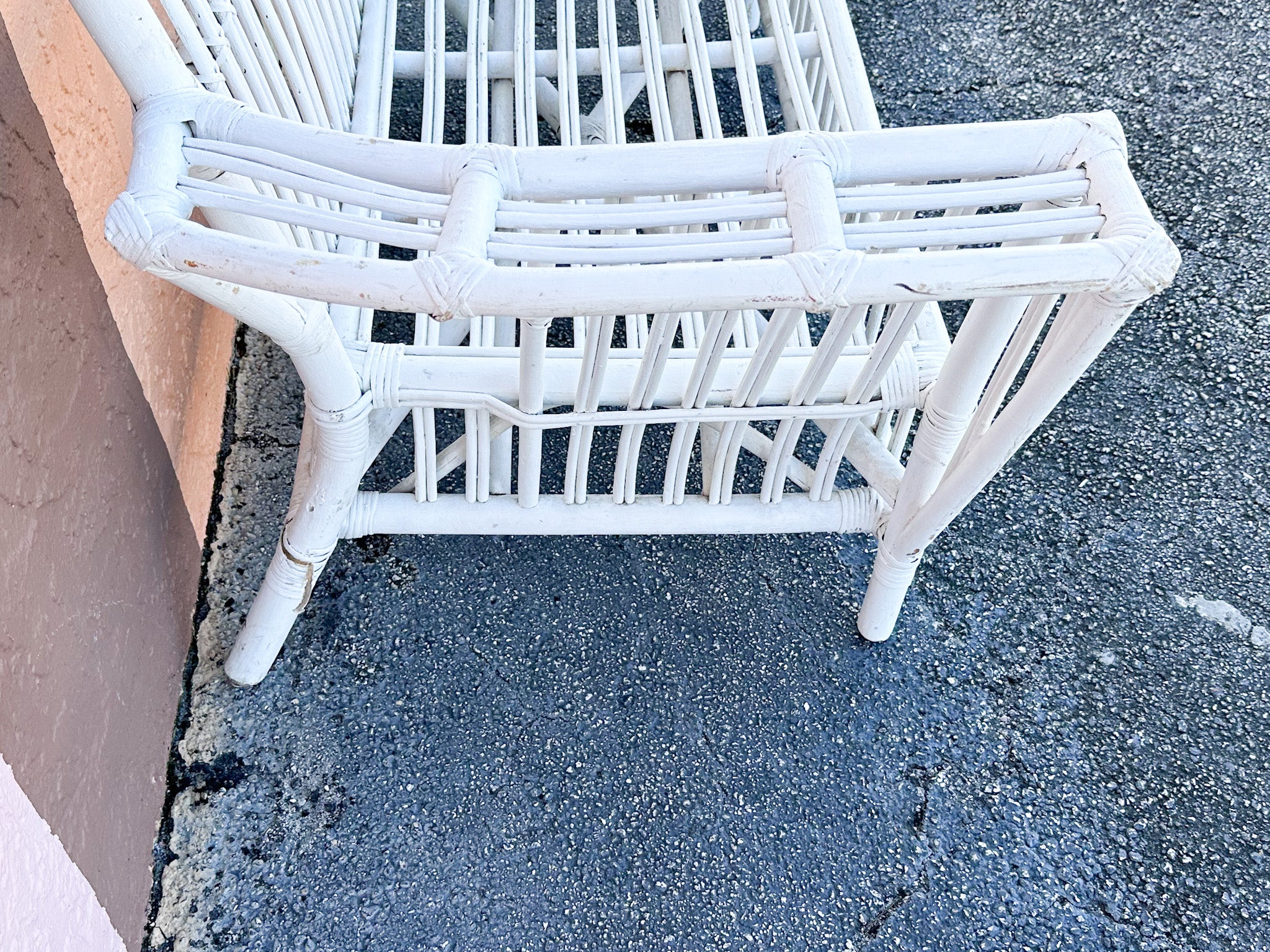 Stick Wicker Painted Loveseat - Image 16