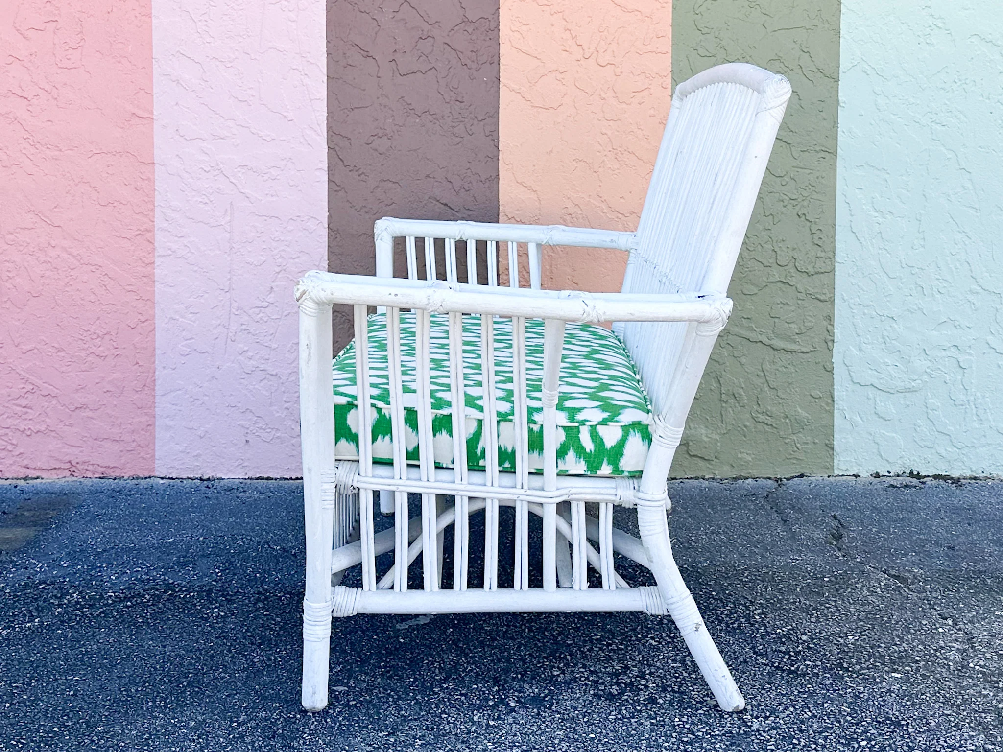 Stick Wicker Painted Loveseat - Image 19
