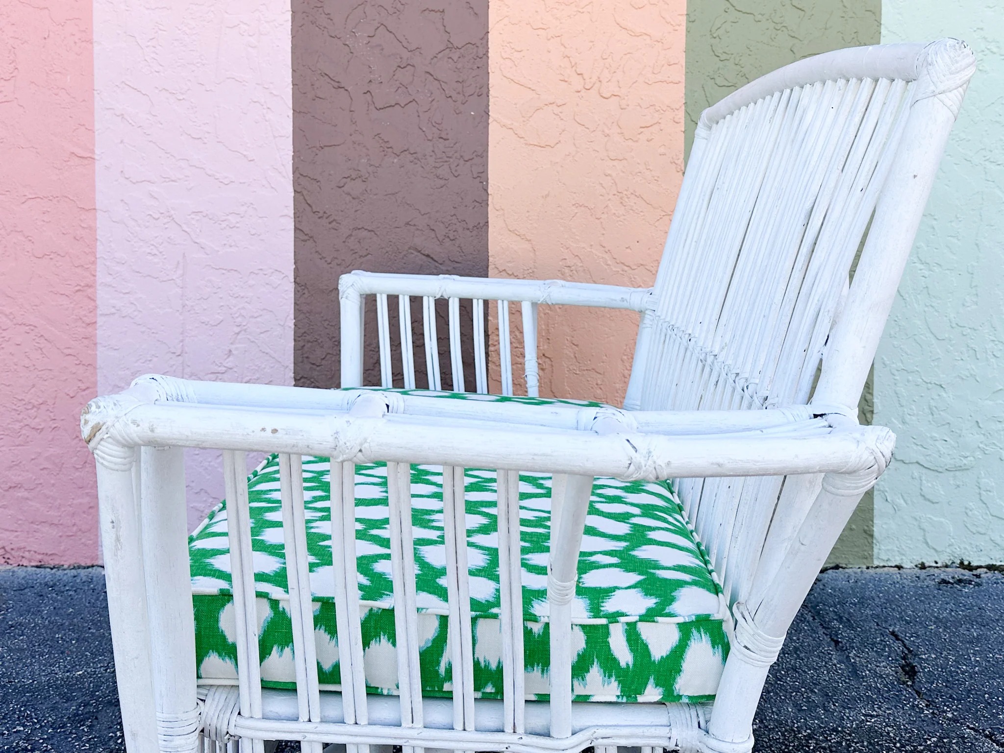 Stick Wicker Painted Loveseat - Image 20