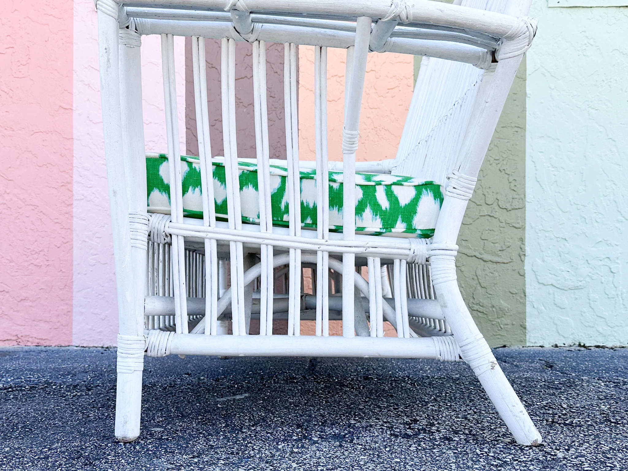 Stick Wicker Painted Loveseat - Image 21