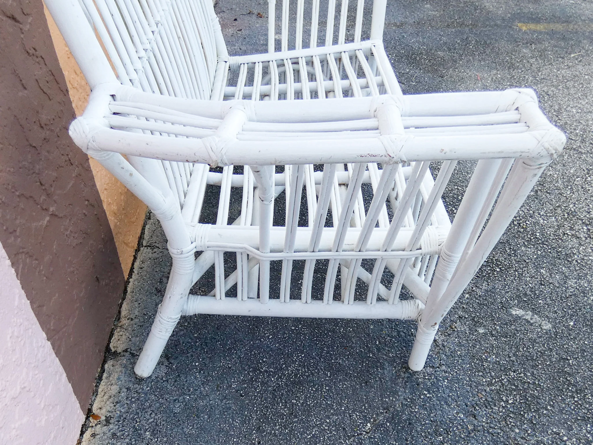 Stick Wicker Painted Loveseat - Image 9