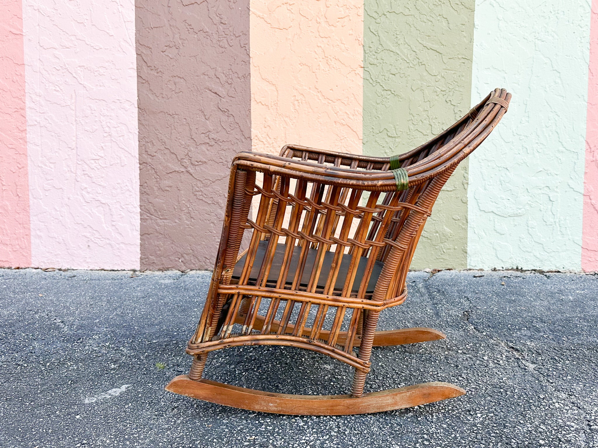 Stick Wicker Rattan Child's Rocker - Image 3
