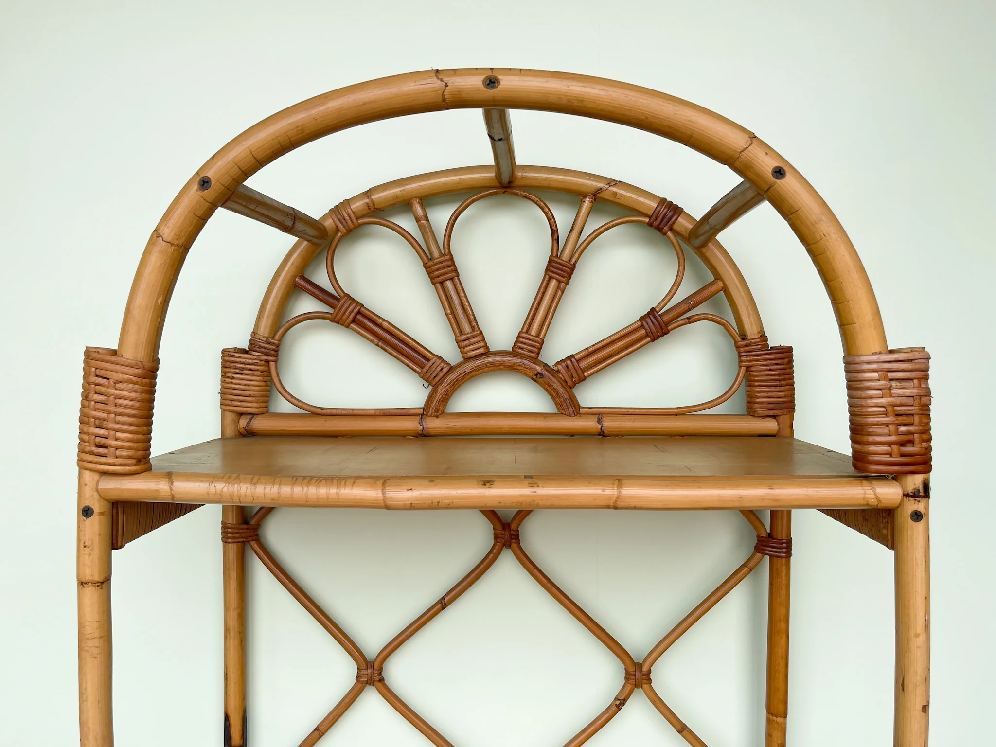 Sunburst Rattan Etagere - Image 6