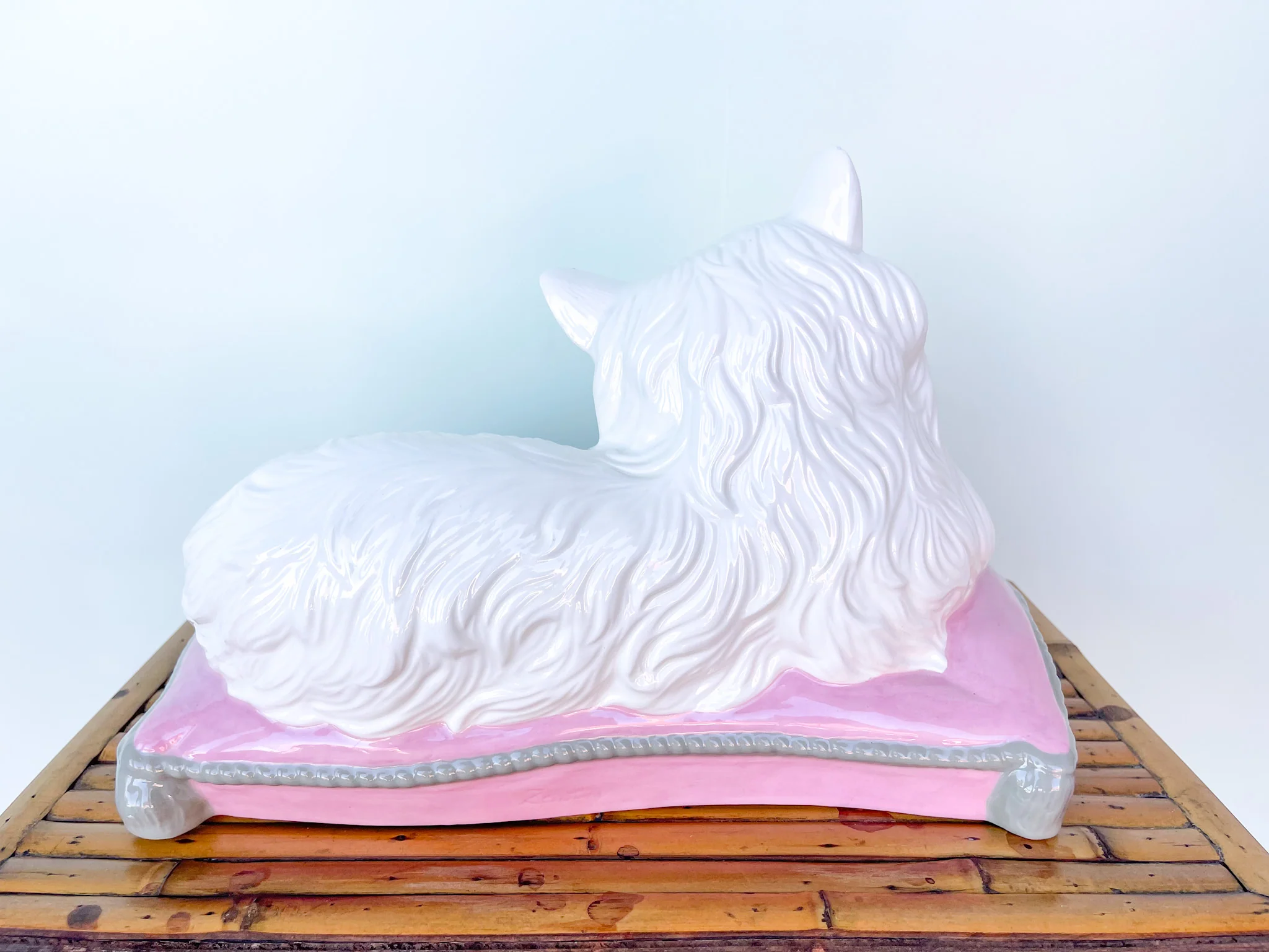 Sweet Ceramic Cat on Pillow - Image 4