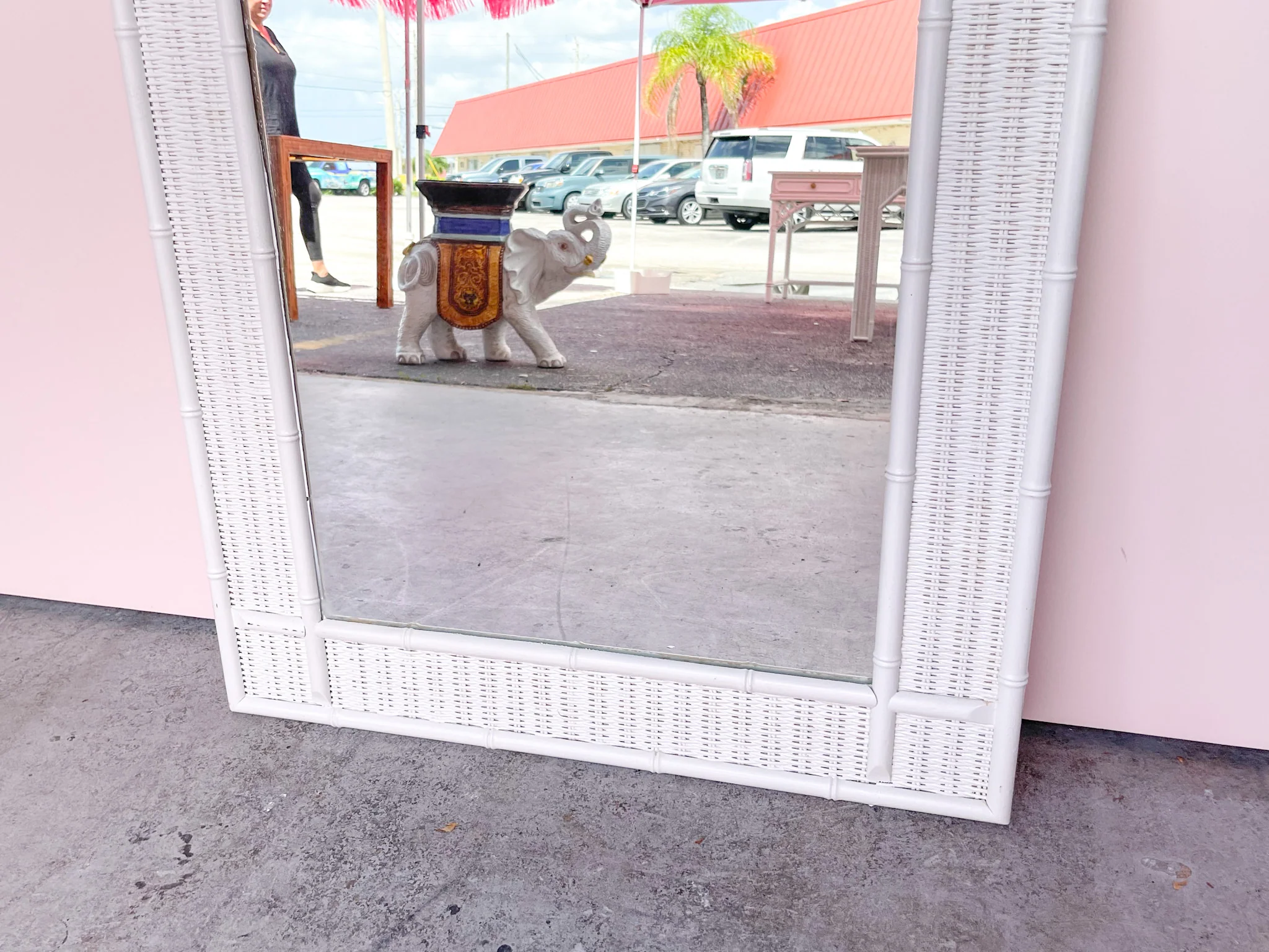 Sweet Faux Bamboo Mirror - Image 3