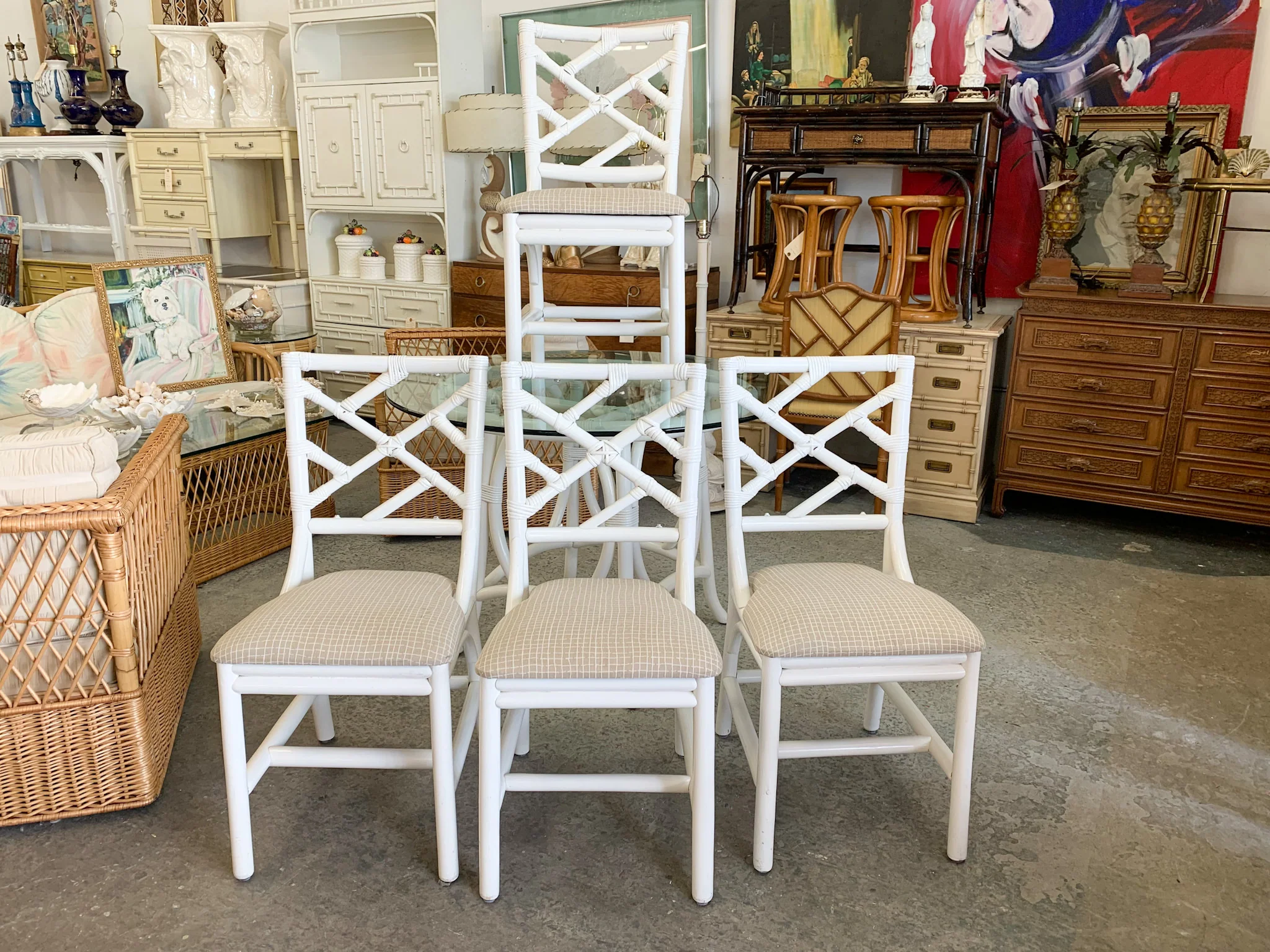 Ficks Reed Chippendale Rattan Breakfast Set - Image 6