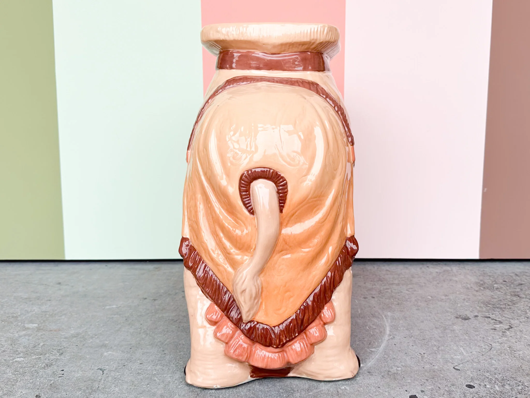 Sweet Sherbet Ceramic Elephant Garden Seat - Image 5