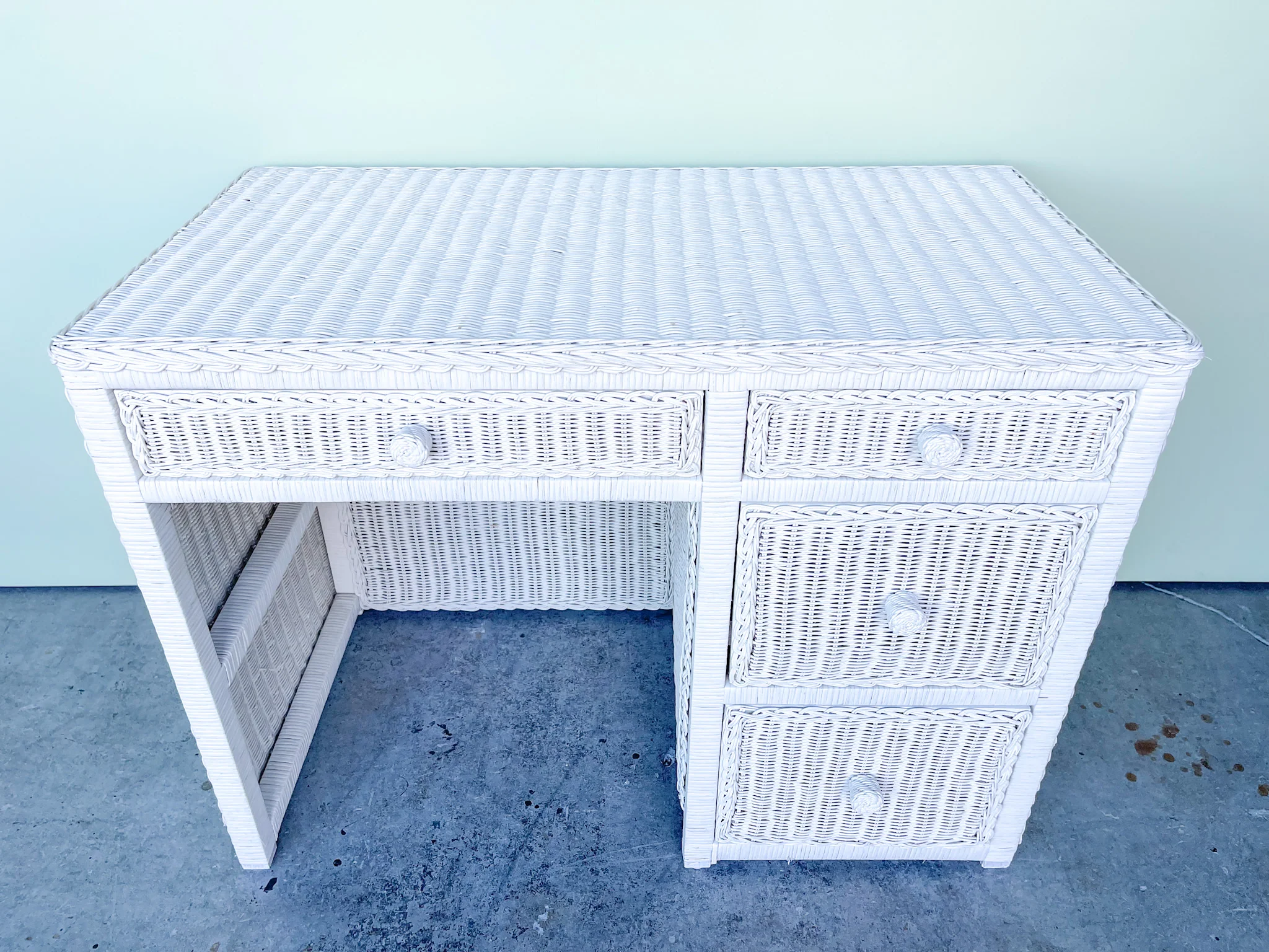 Sweet Wicker Desk and Chair - Image 3