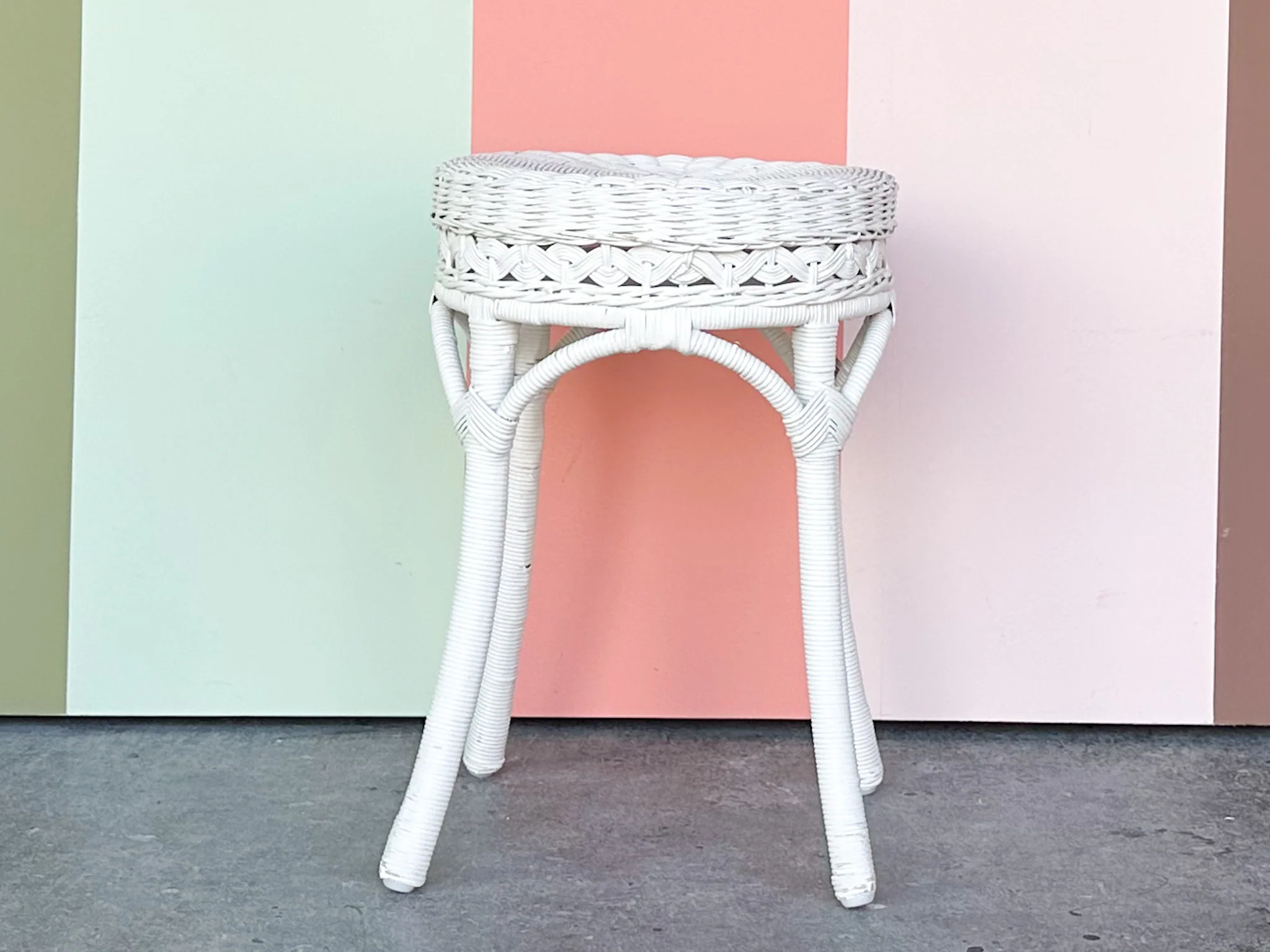 Sweet Wicker Vanity and Stool - Image 10