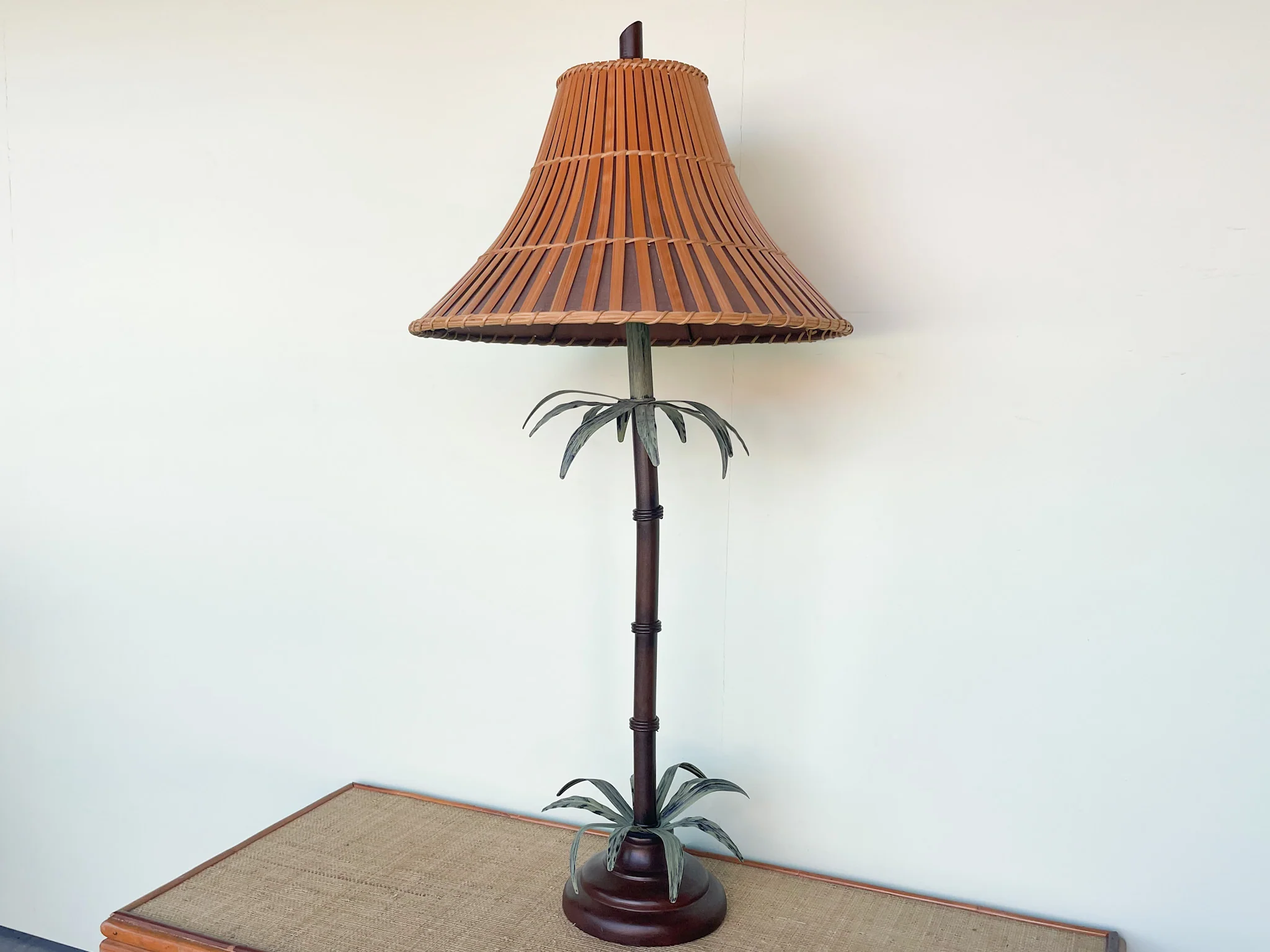 Tall Tole Palm Tree Lamp - Image 3