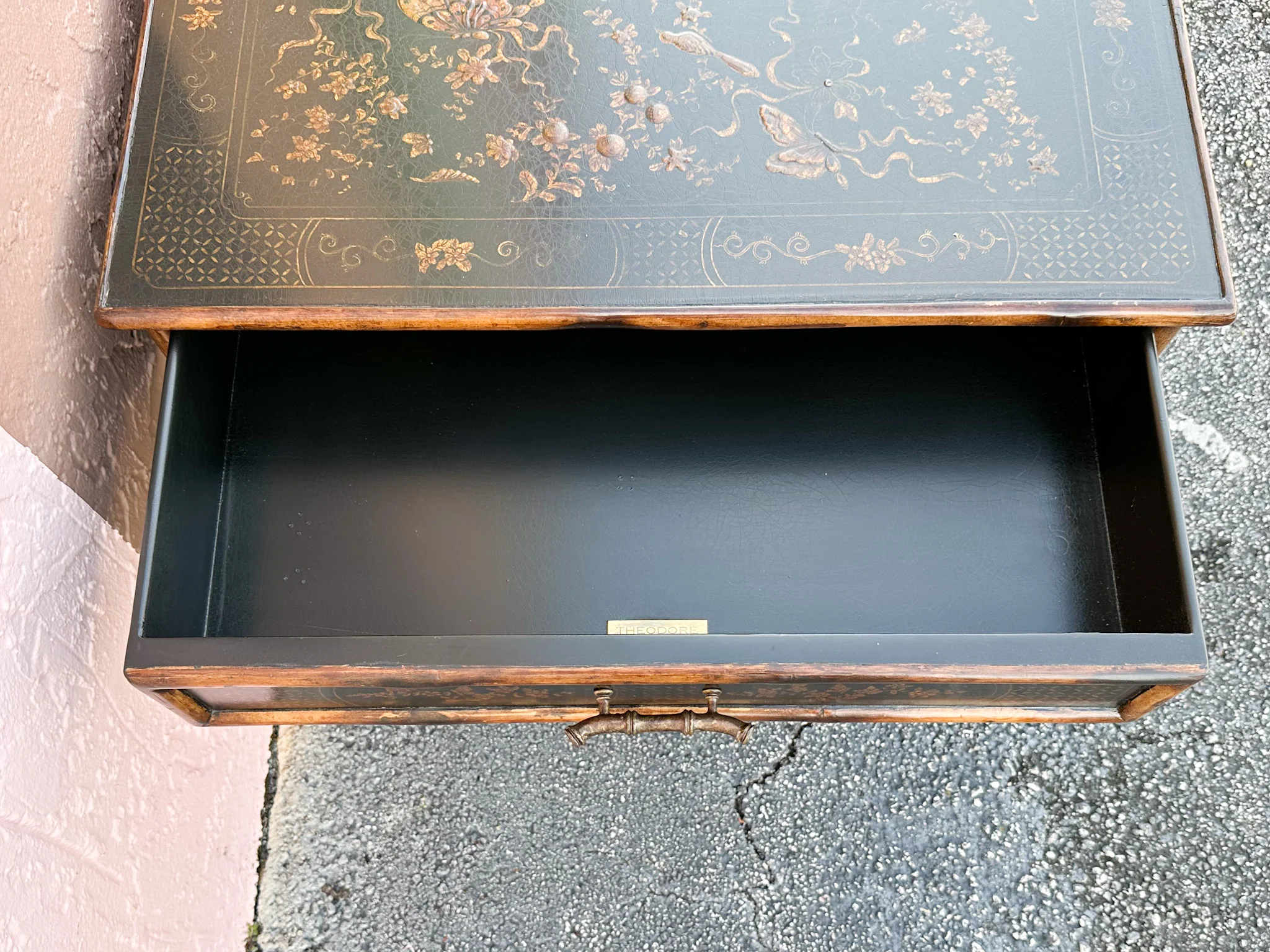 Theodore Alexander Chinoiserie Tortoiseshell Rattan Coffee Table - Image 14