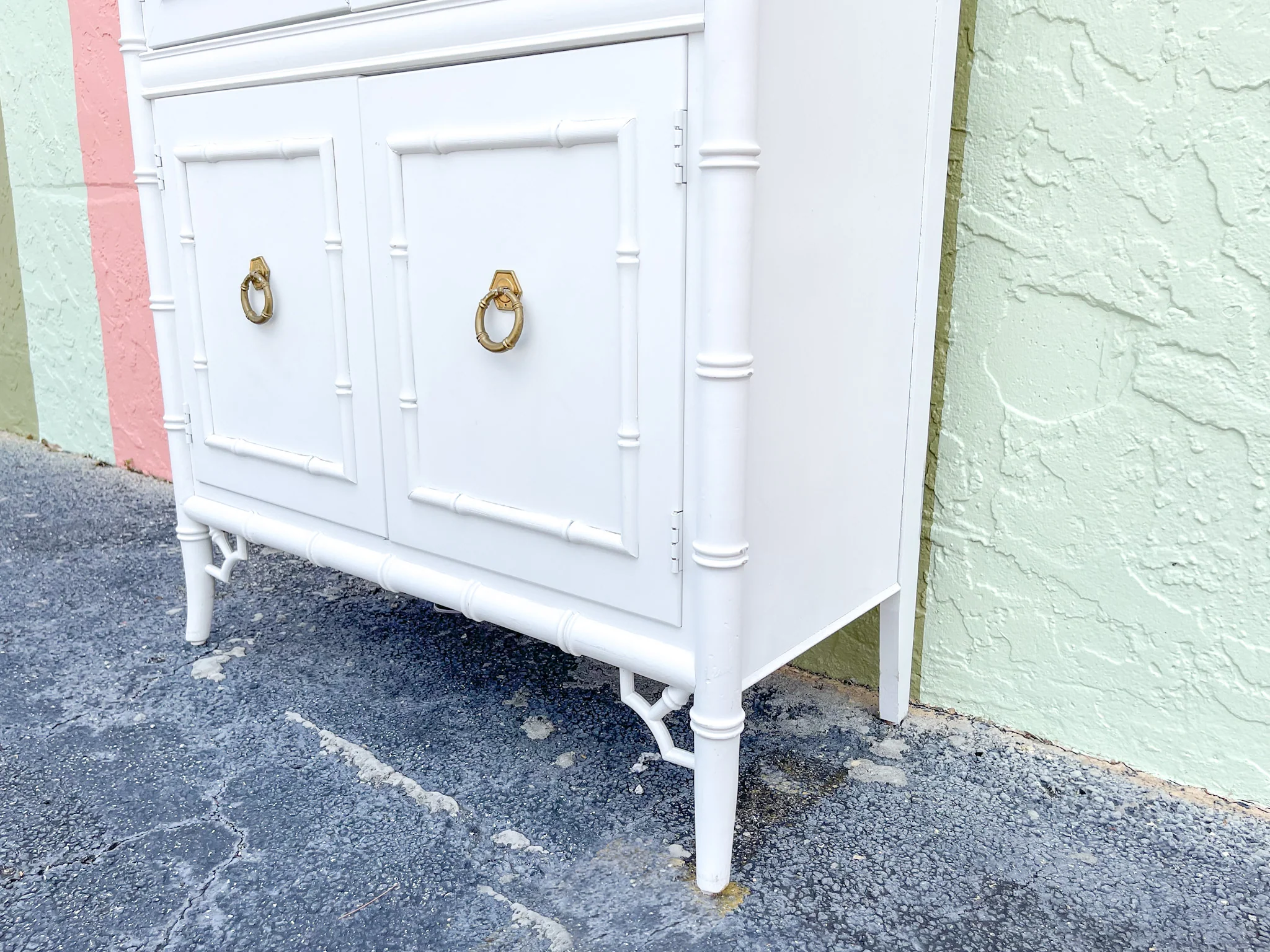 Thomasville Faux Bamboo Cabinet - Image 3