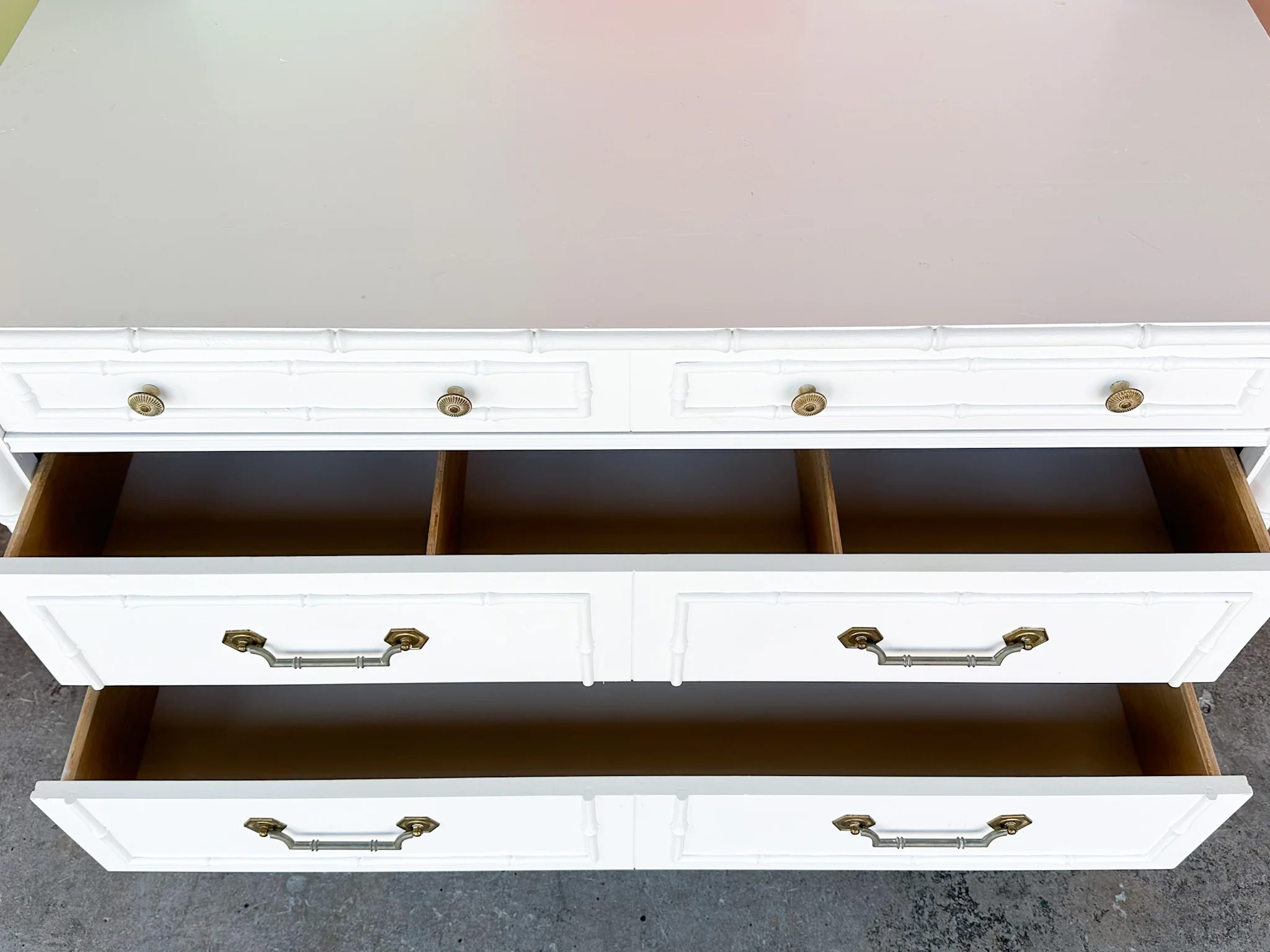Thomasville Faux Bamboo Double Dresser - Image 9