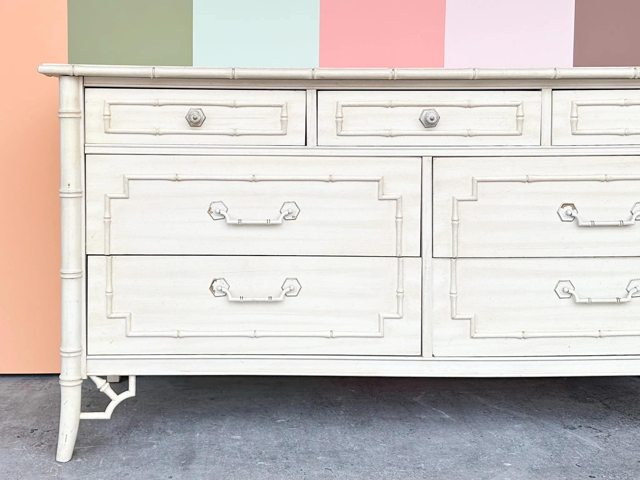 Thomasville Faux Bamboo Double Dresser - Image 2