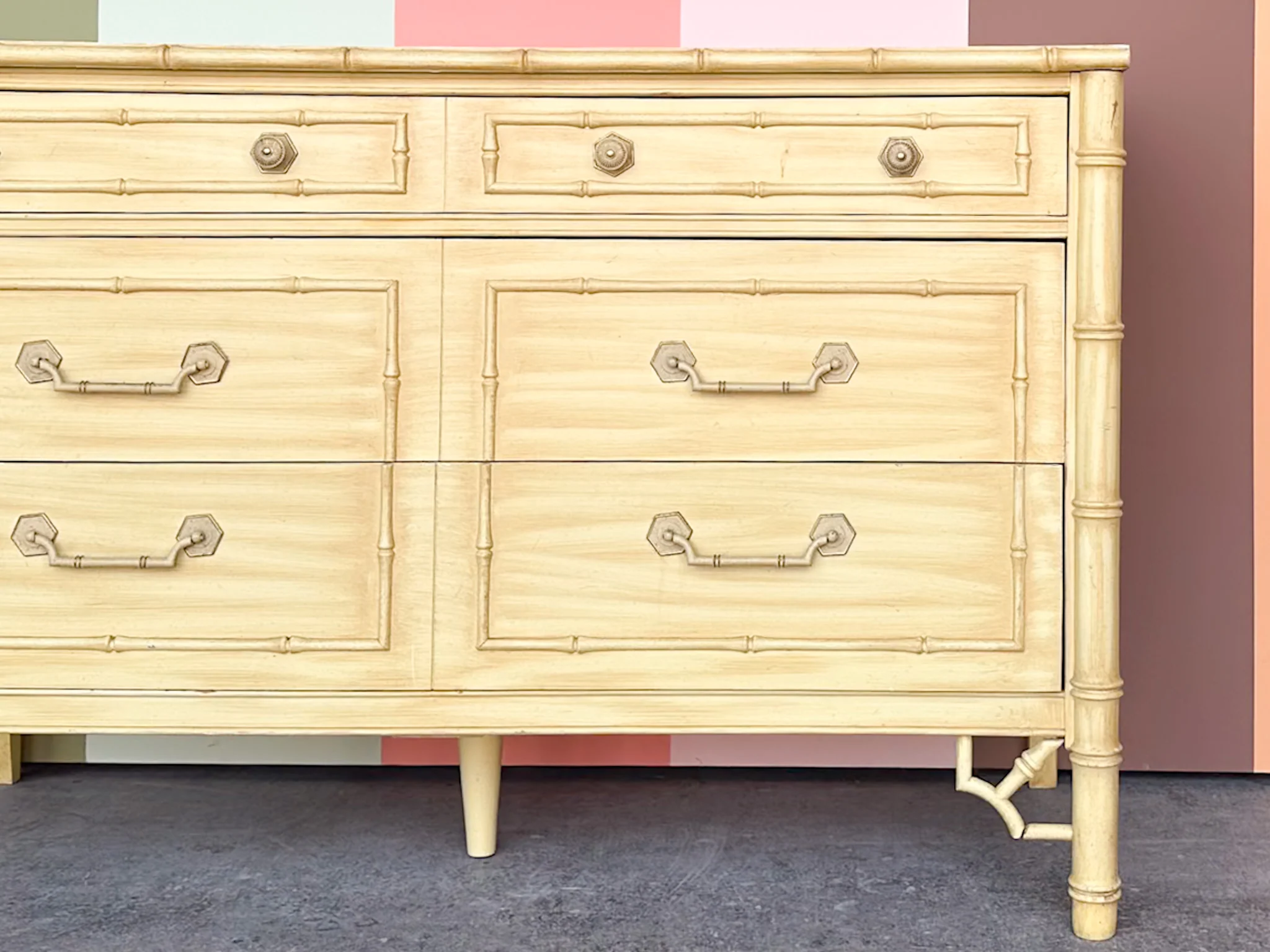 Thomasville Faux Bamboo Double Dresser - Image 4