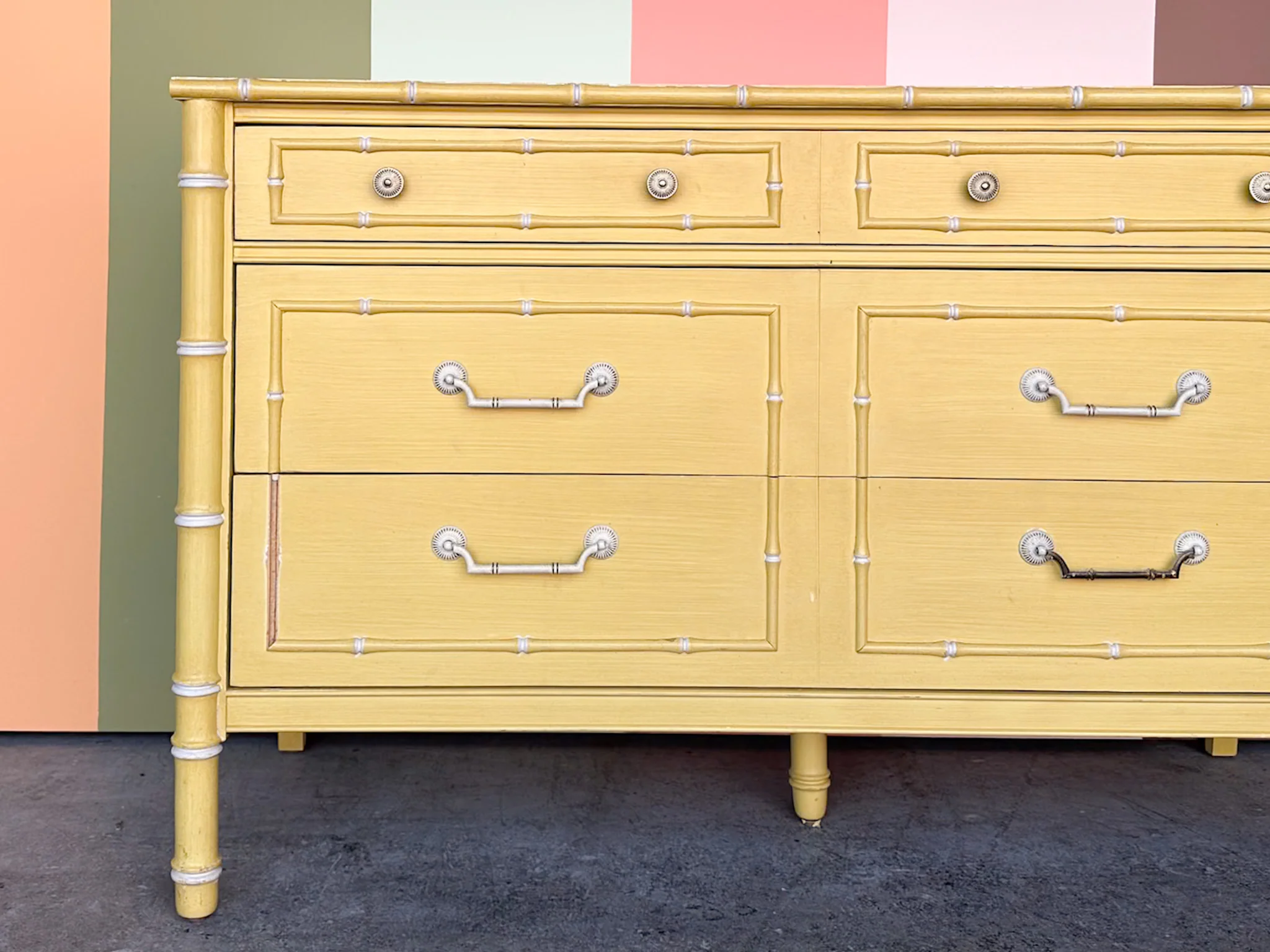 Thomasville Faux Bamboo Double Dresser - Image 3