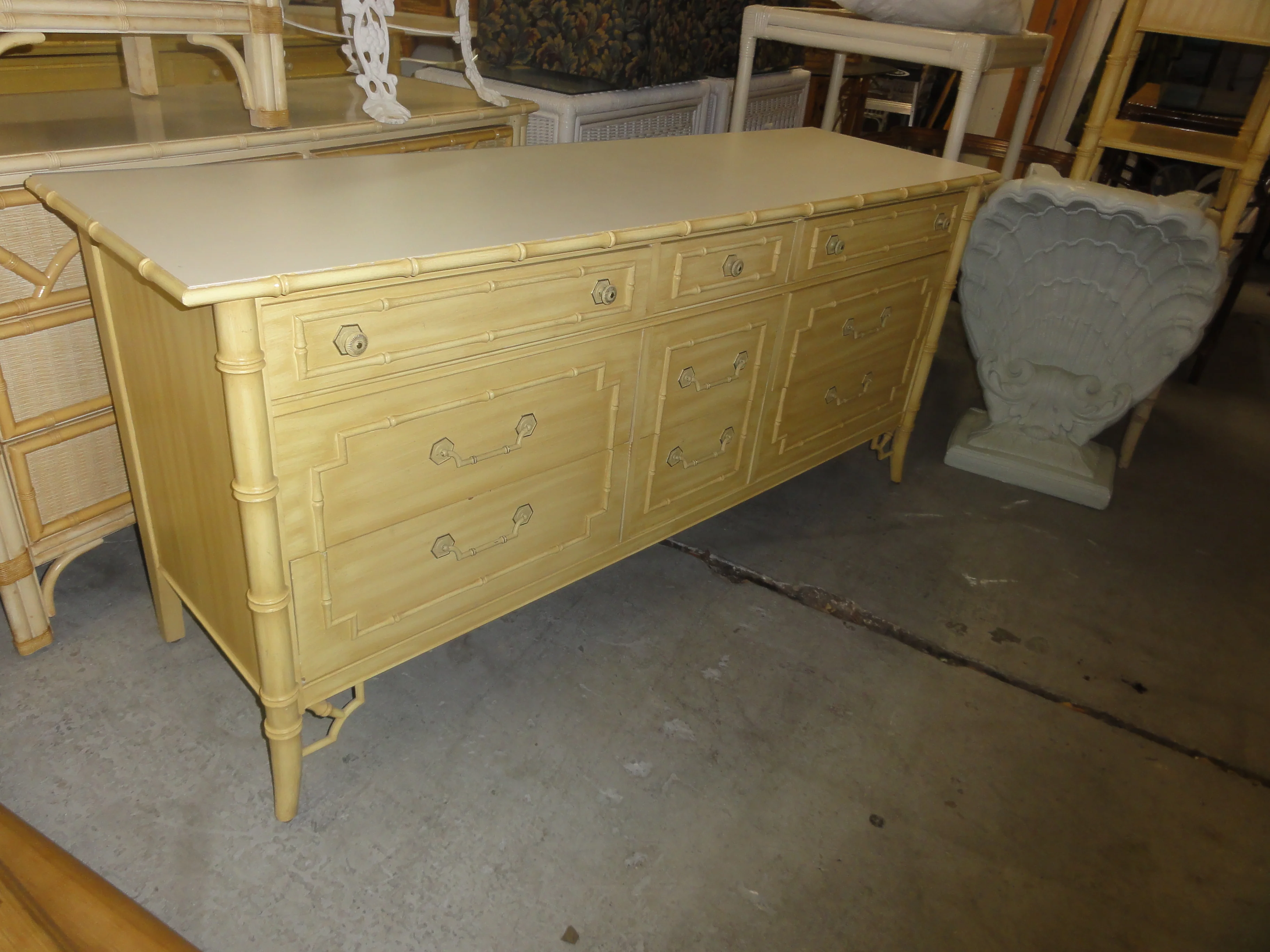 Thomasville Faux Bamboo Dresser - Image 2