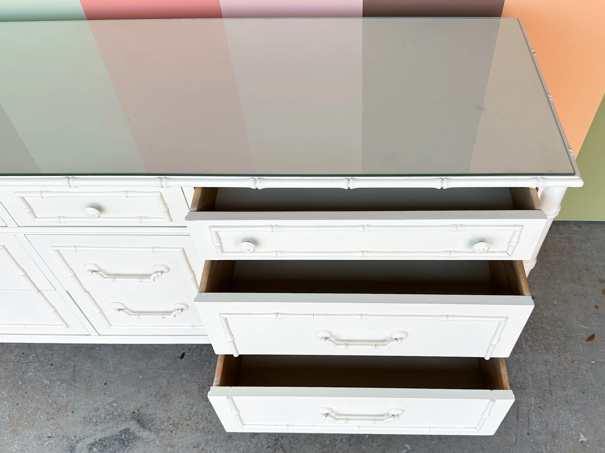 Thomasville Faux Bamboo Dresser - Image 12