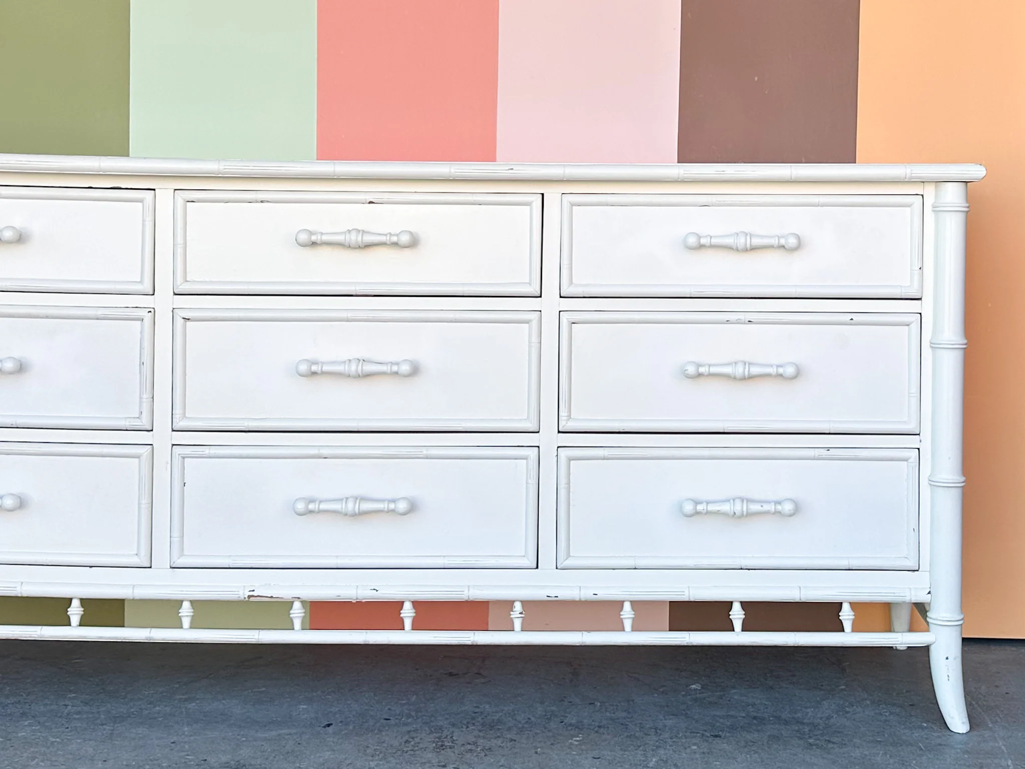 Century Faux Bamboo Dresser - Image 4