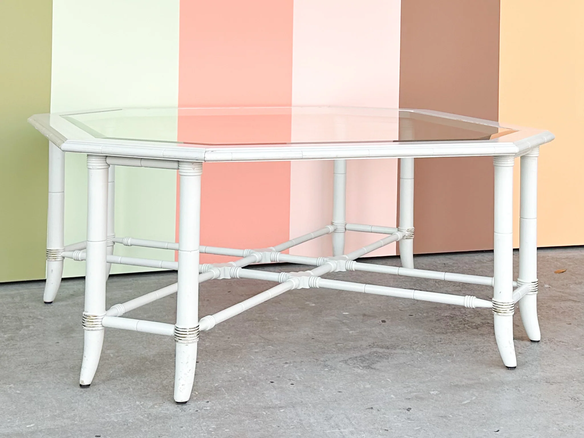 Thomasville Faux Bamboo Square Coffee Table - Image 2