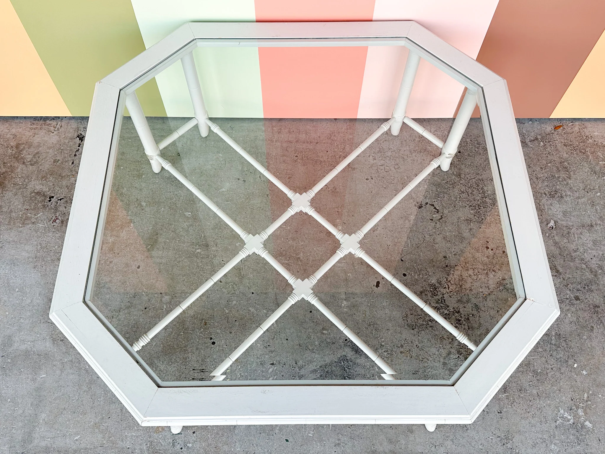 Thomasville Faux Bamboo Square Coffee Table - Image 8