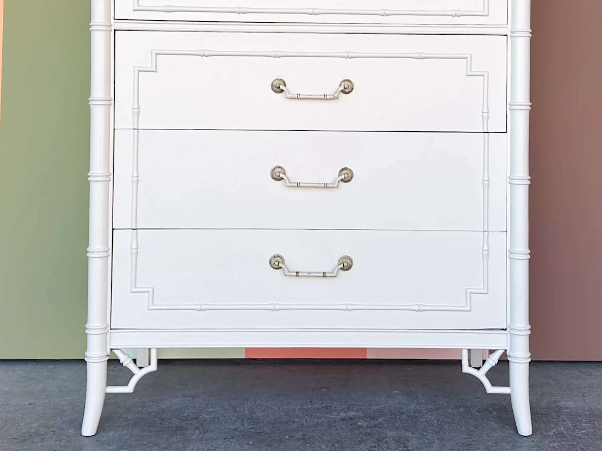 Thomasville Faux Bamboo Tall Chest - Image 4
