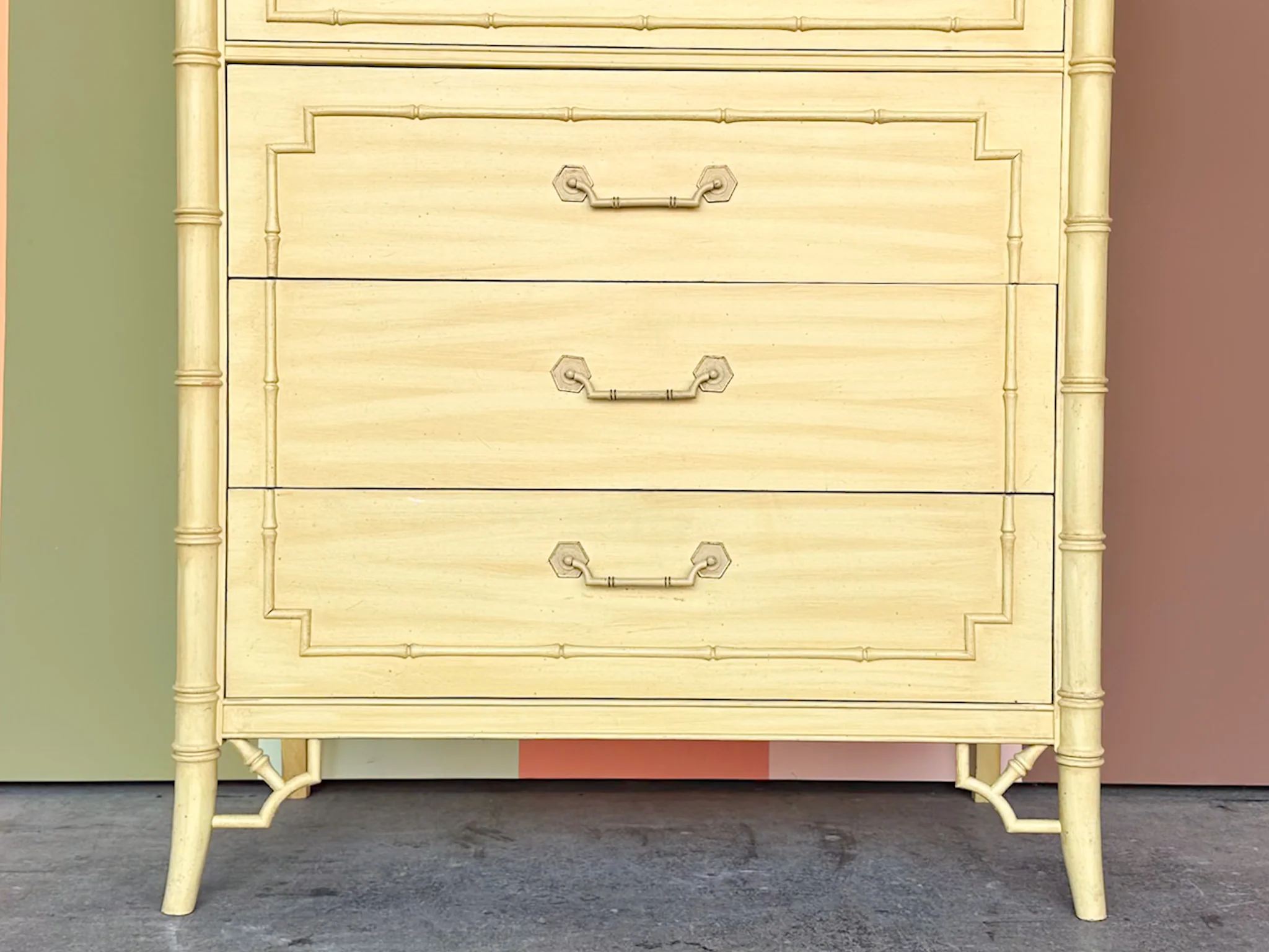 Thomasville Faux Bamboo Tall Chest - Image 4