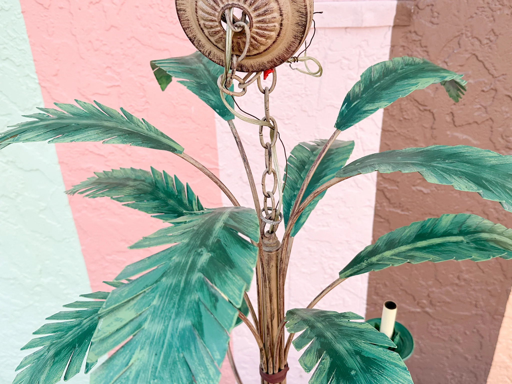 Tole Palm Chandelier - Image 10