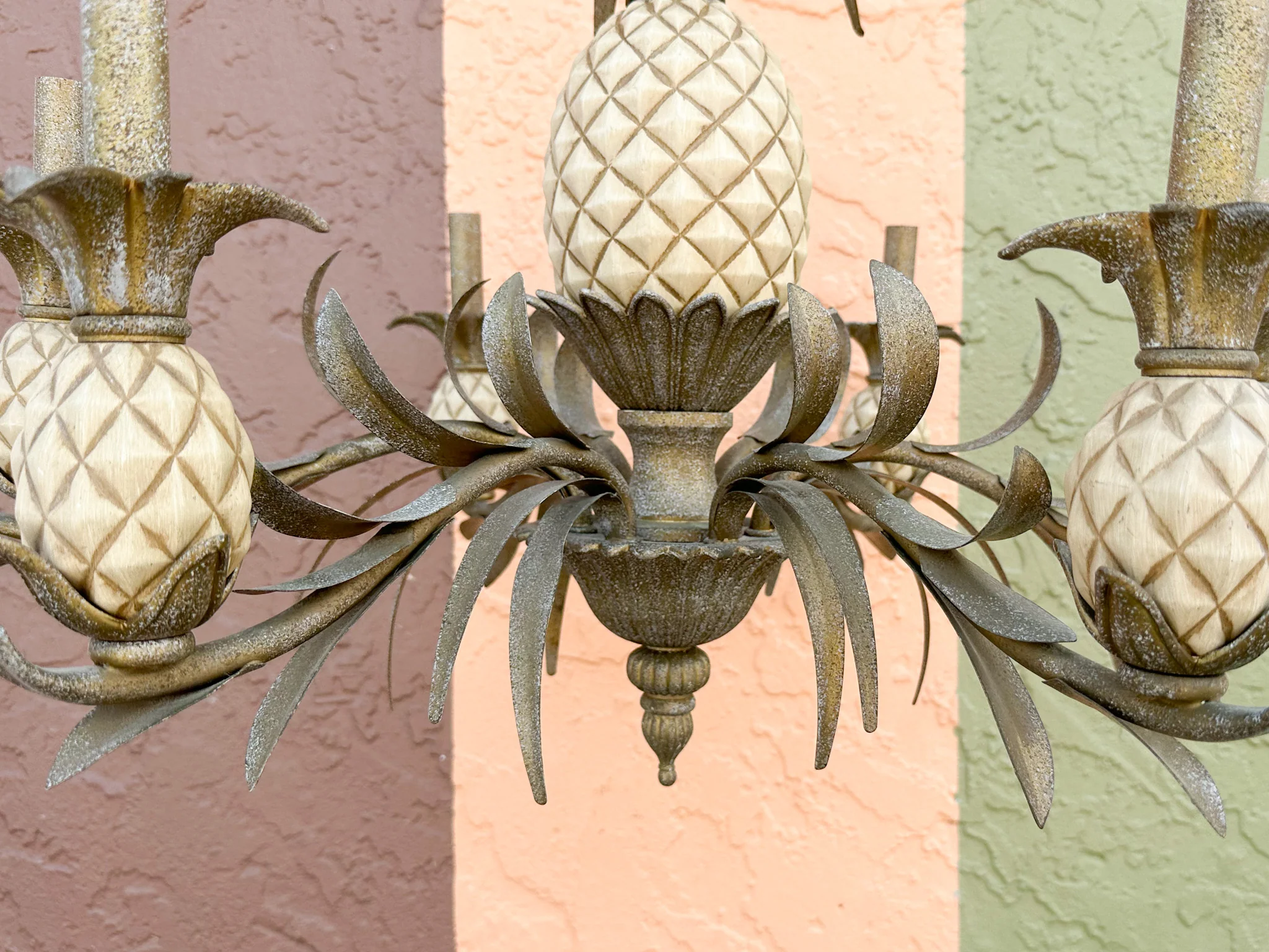 Tole Pineapple Chandelier - Image 3