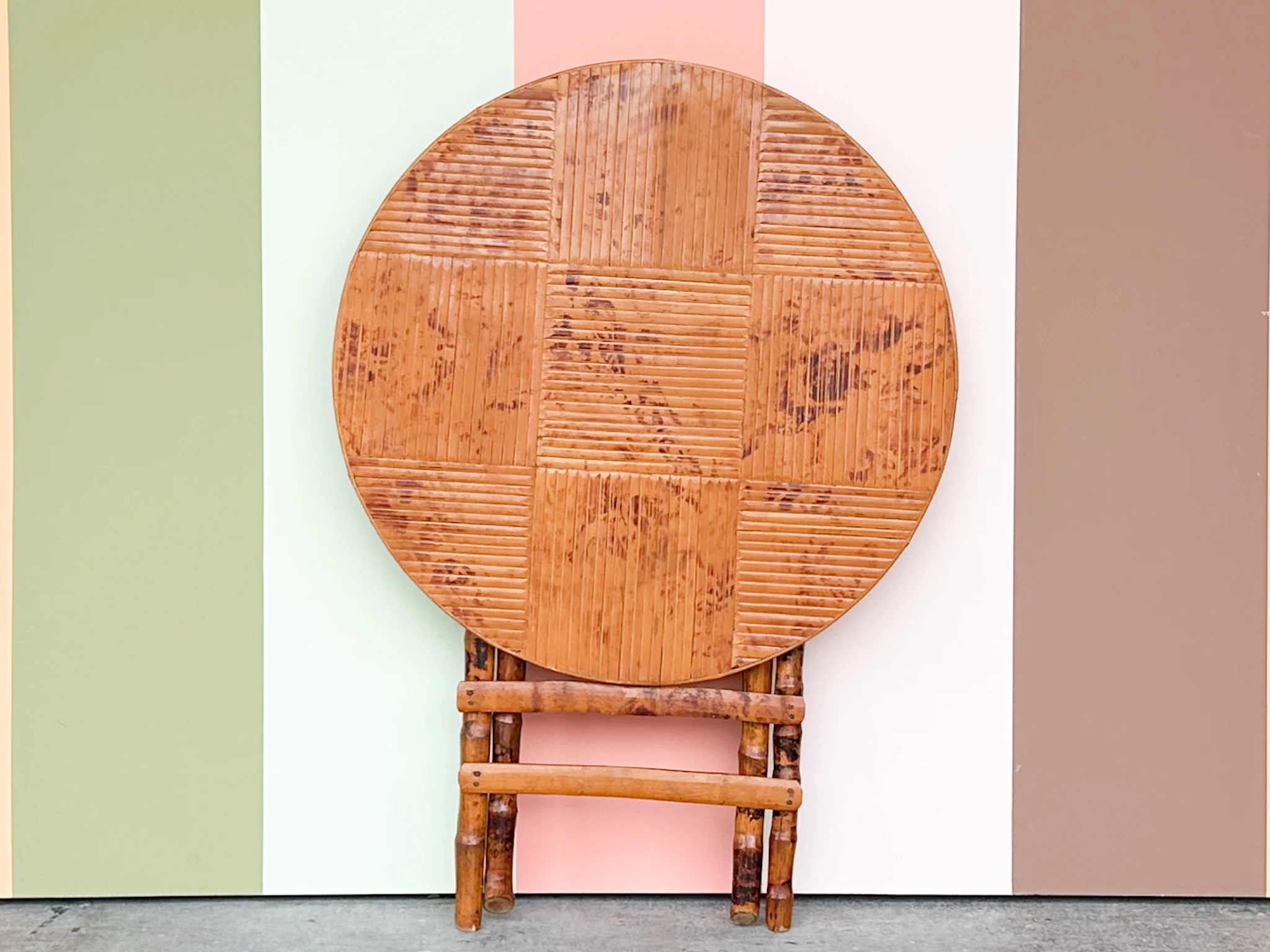 Tortoiseshell Bamboo Folding Table - Image 3